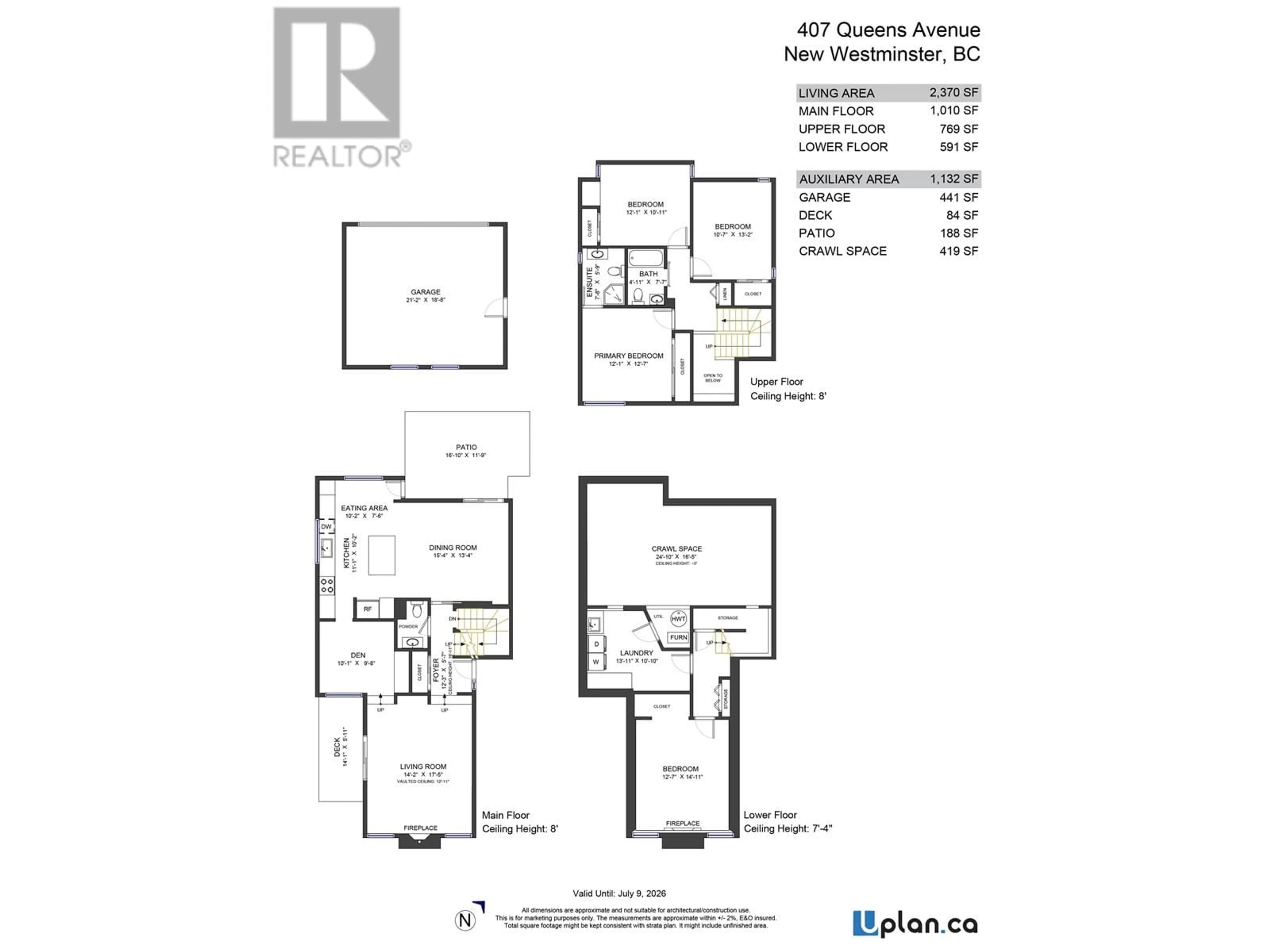 Floor plan for 407 QUEENS AVENUE, New Westminster British Columbia V3L1K2