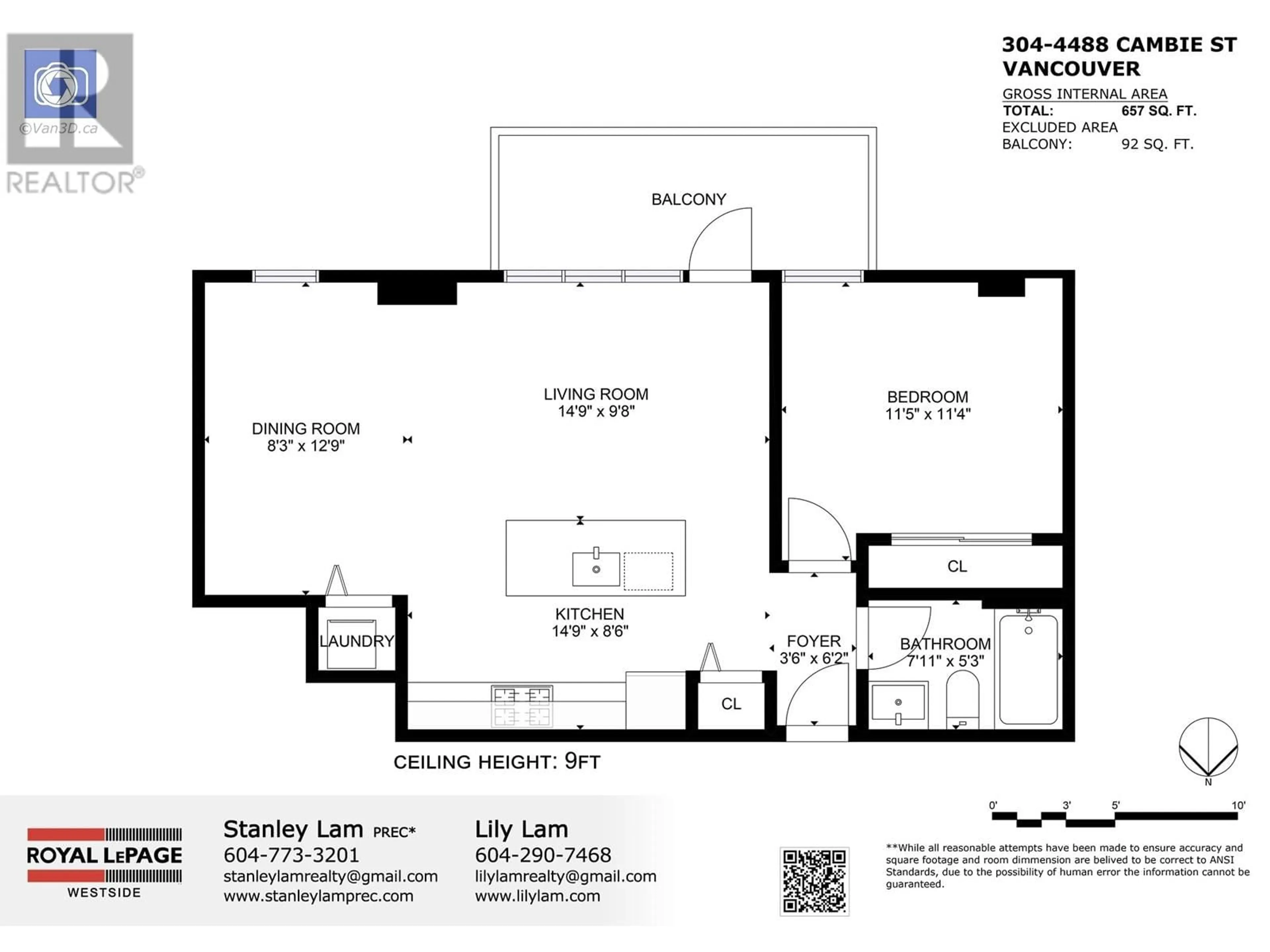 Floor plan for 304 - 4488 CAMBIE STREET, Vancouver British Columbia V5Y0M2