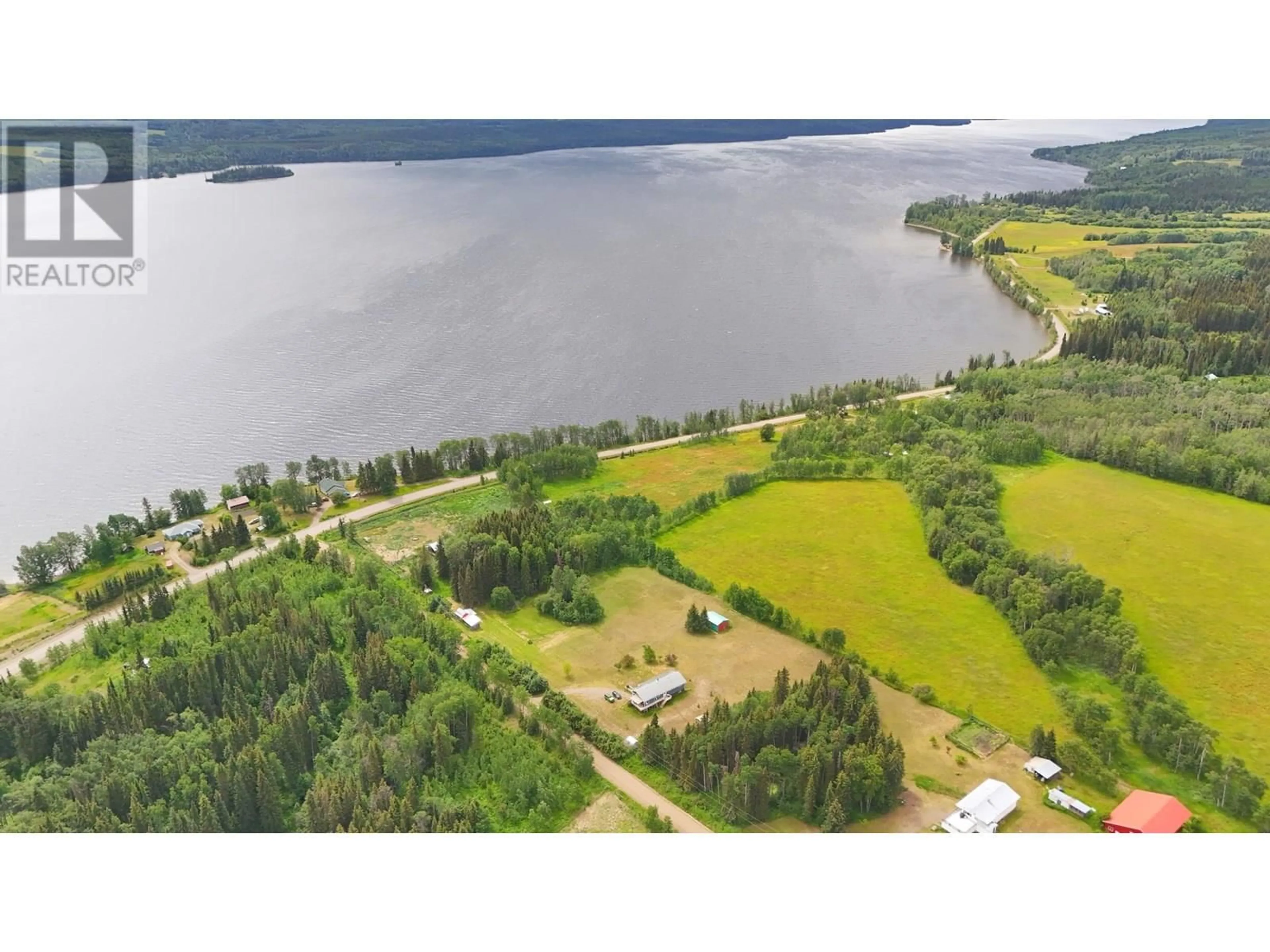 A pic from outside/outdoor area/front of a property/back of a property/a pic from drone, water/lake/river/ocean view for 21367 SHORT ROAD, Burns Lake British Columbia V0J1E2