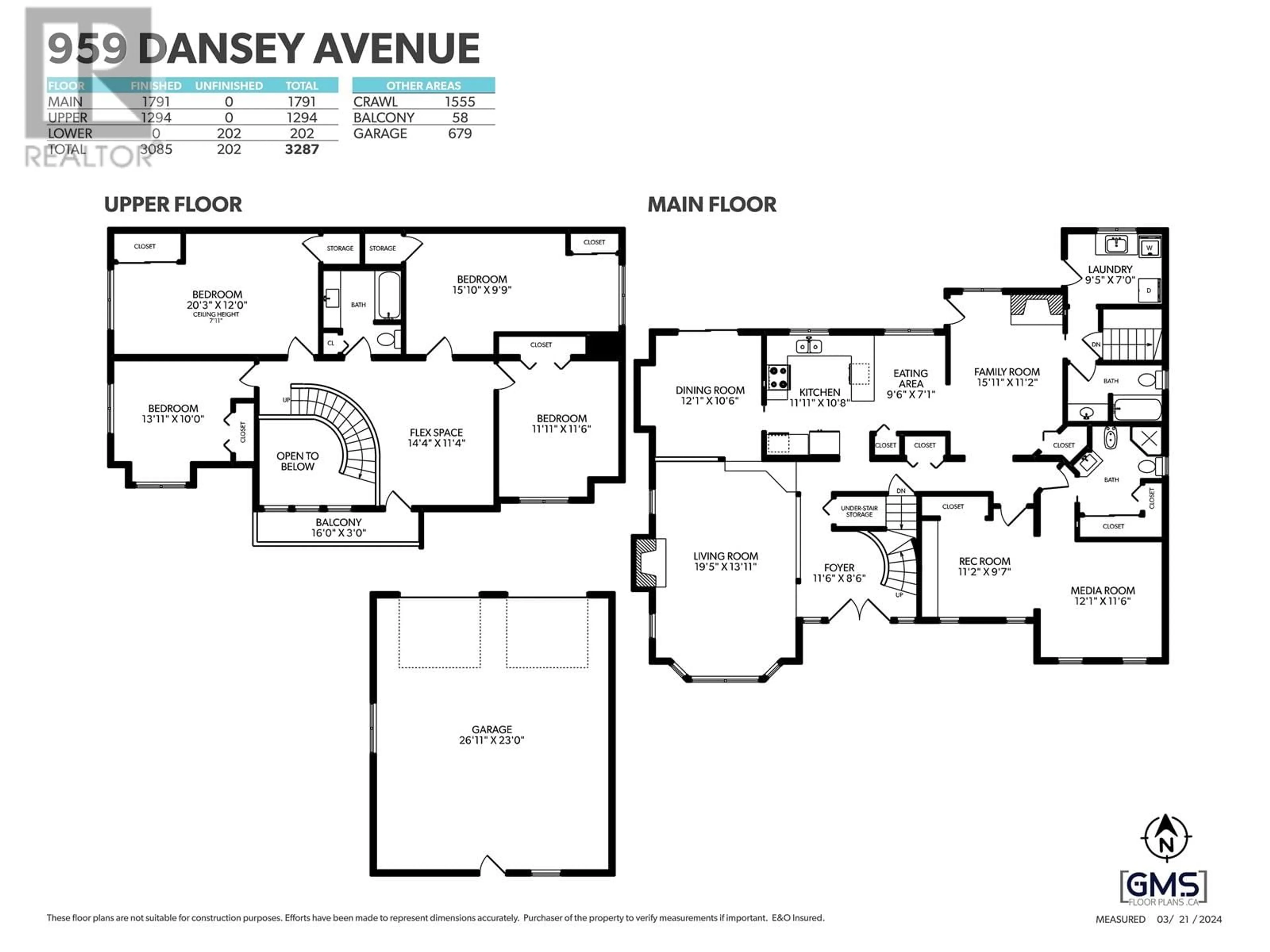 Floor plan for 959 DANSEY AVENUE, Coquitlam British Columbia V3K3G8