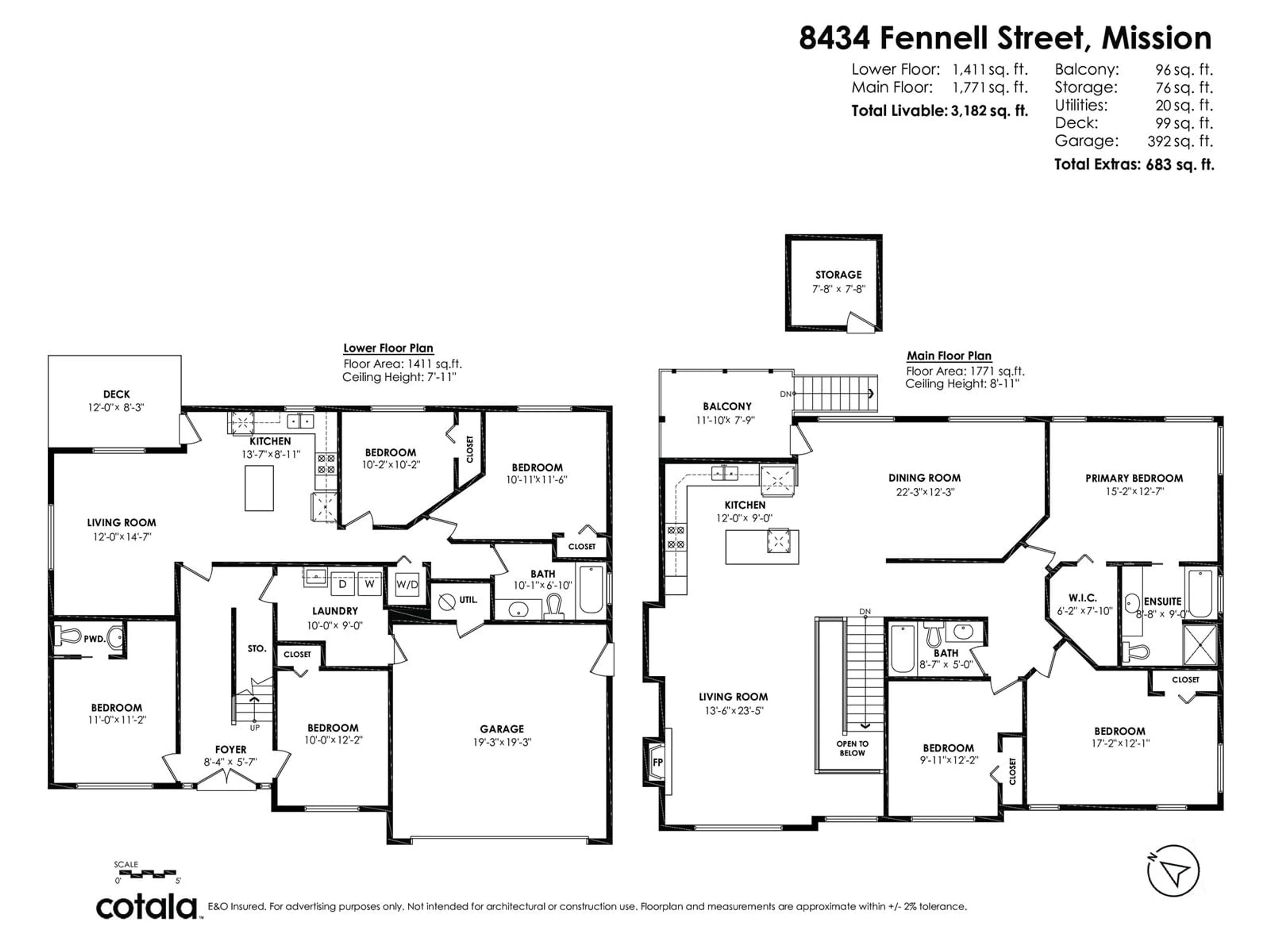 Floor plan for 8434 FENNELL, Mission British Columbia V4S1M5