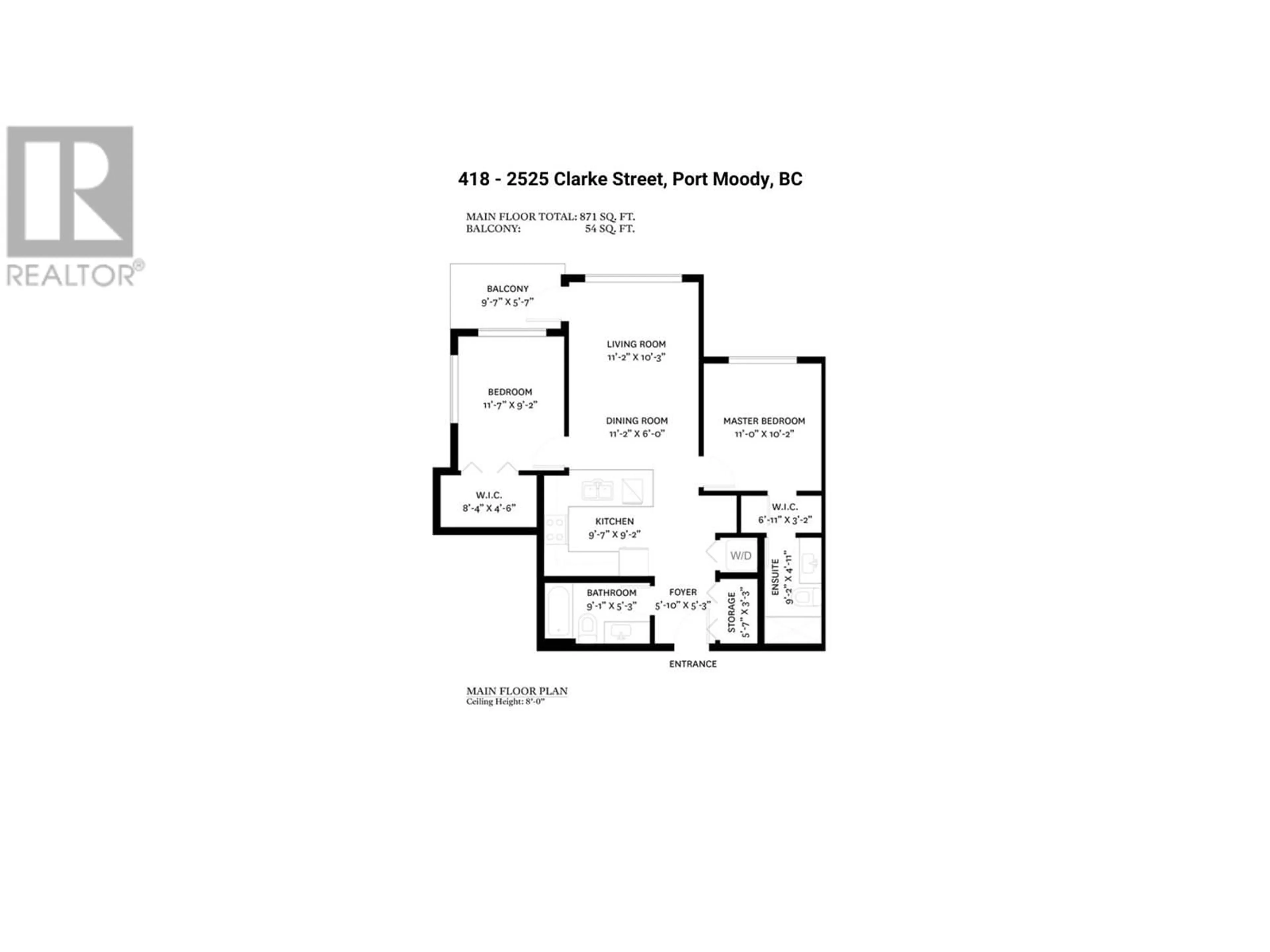 Floor plan for 418 - 2525 CLARKE STREET, Port Moody British Columbia V3H0J3