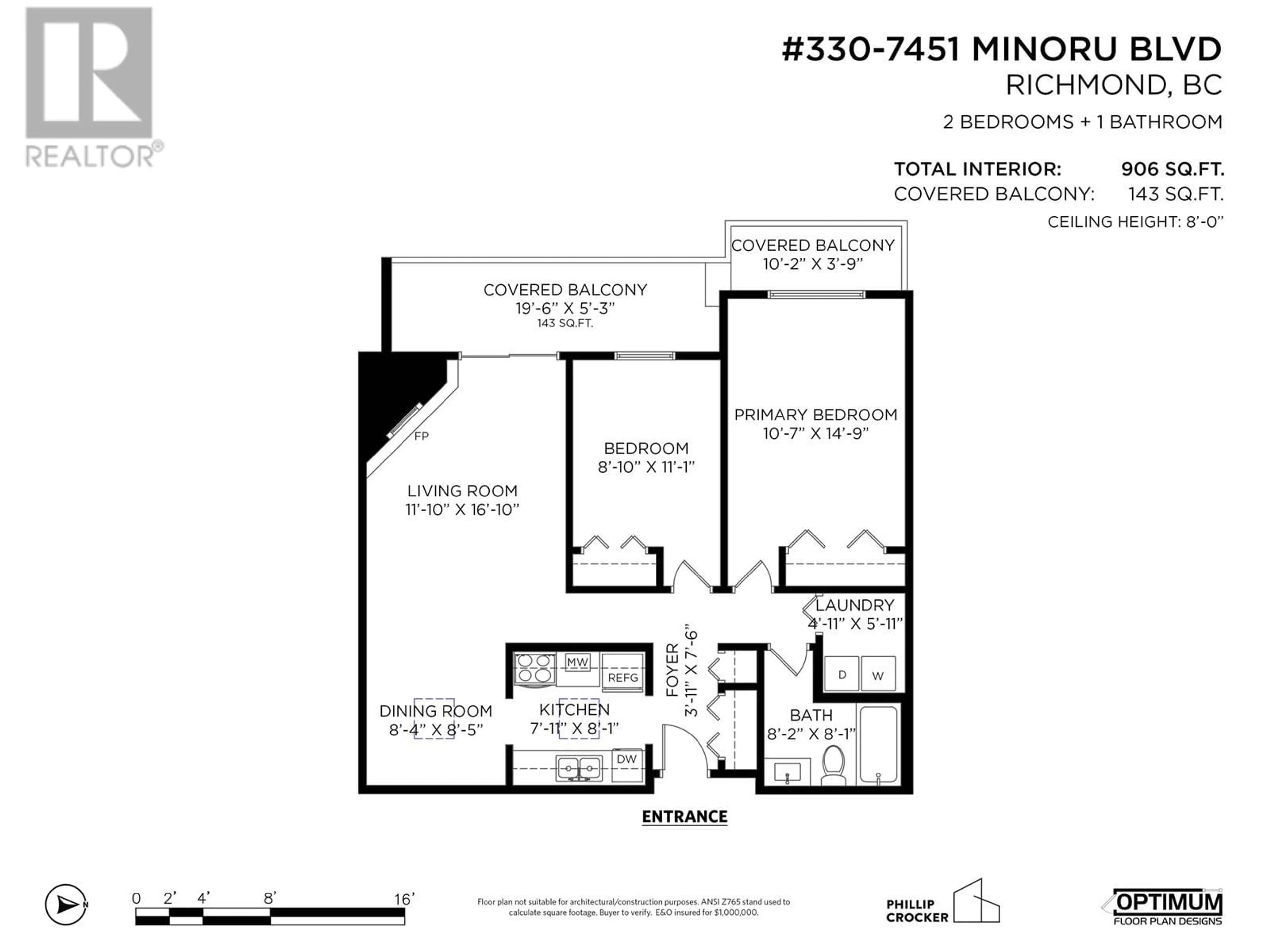 Floor plan for 330 - 7451 MINORU BOULEVARD, Richmond British Columbia V6Y1Z3