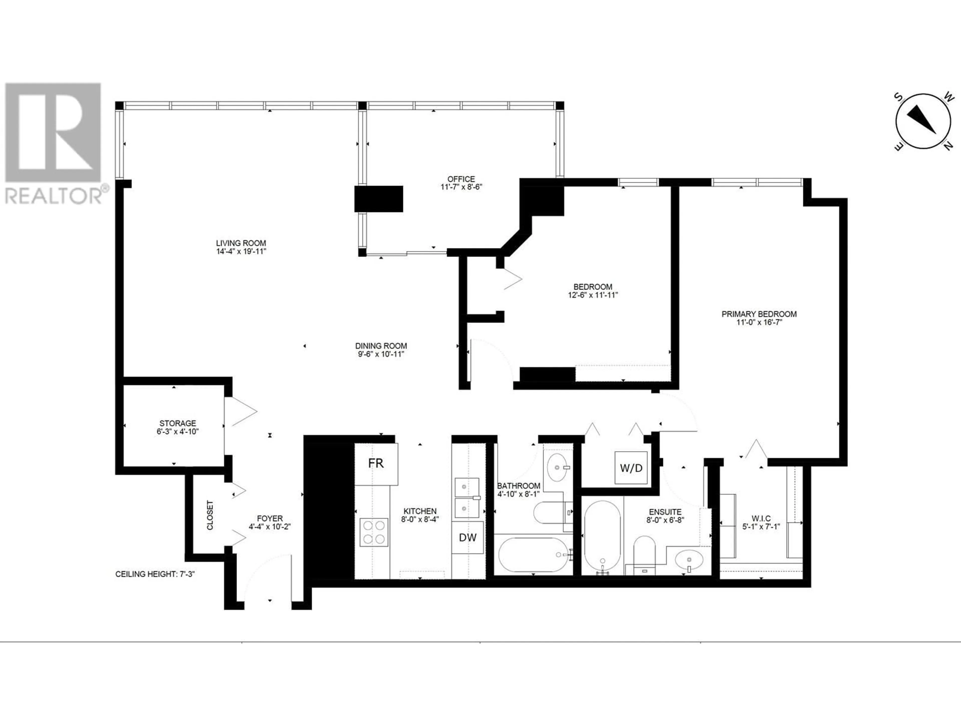 Floor plan for 1103 - 212 DAVIE STREET, Vancouver British Columbia V6B5Z4