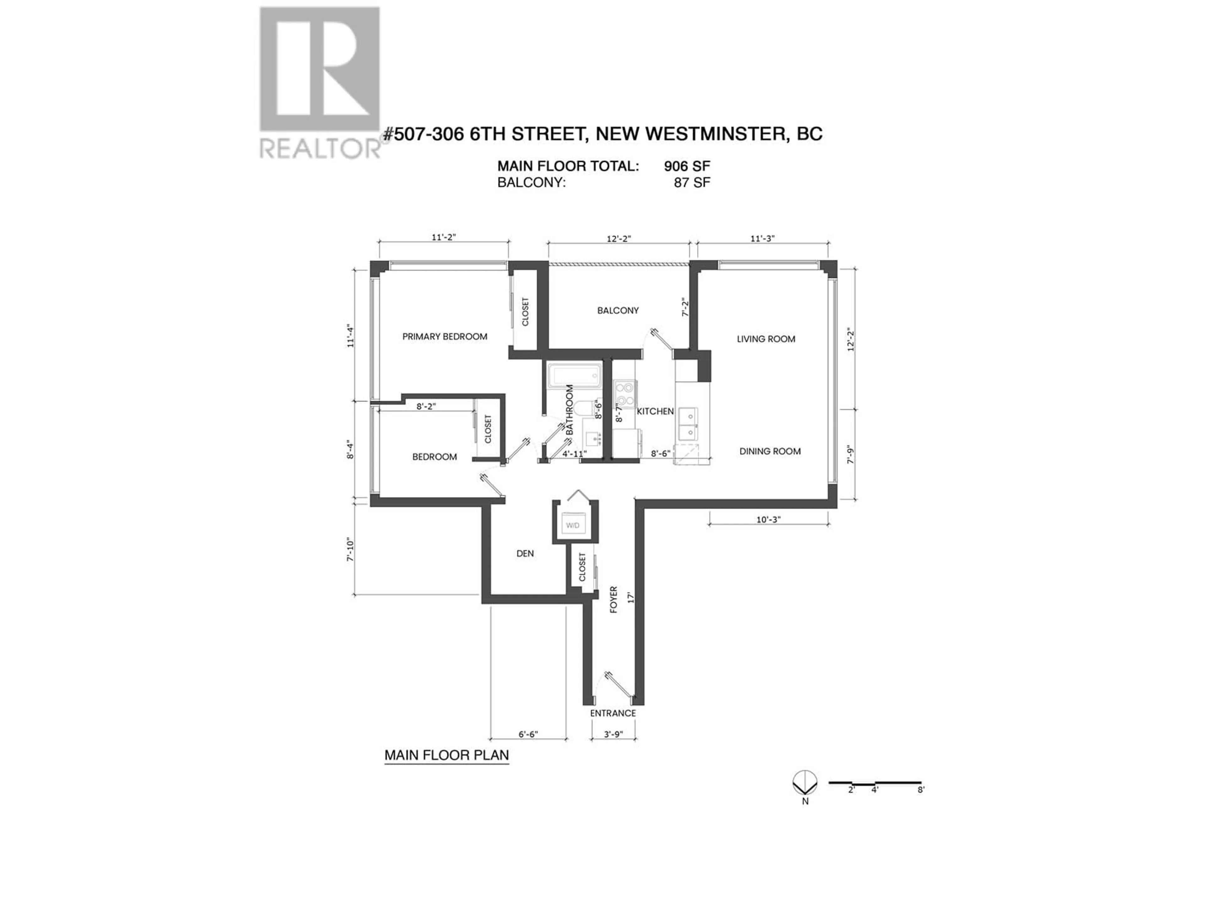 Floor plan for 507 - 306 SIXTH STREET, New Westminster British Columbia V3L0C9
