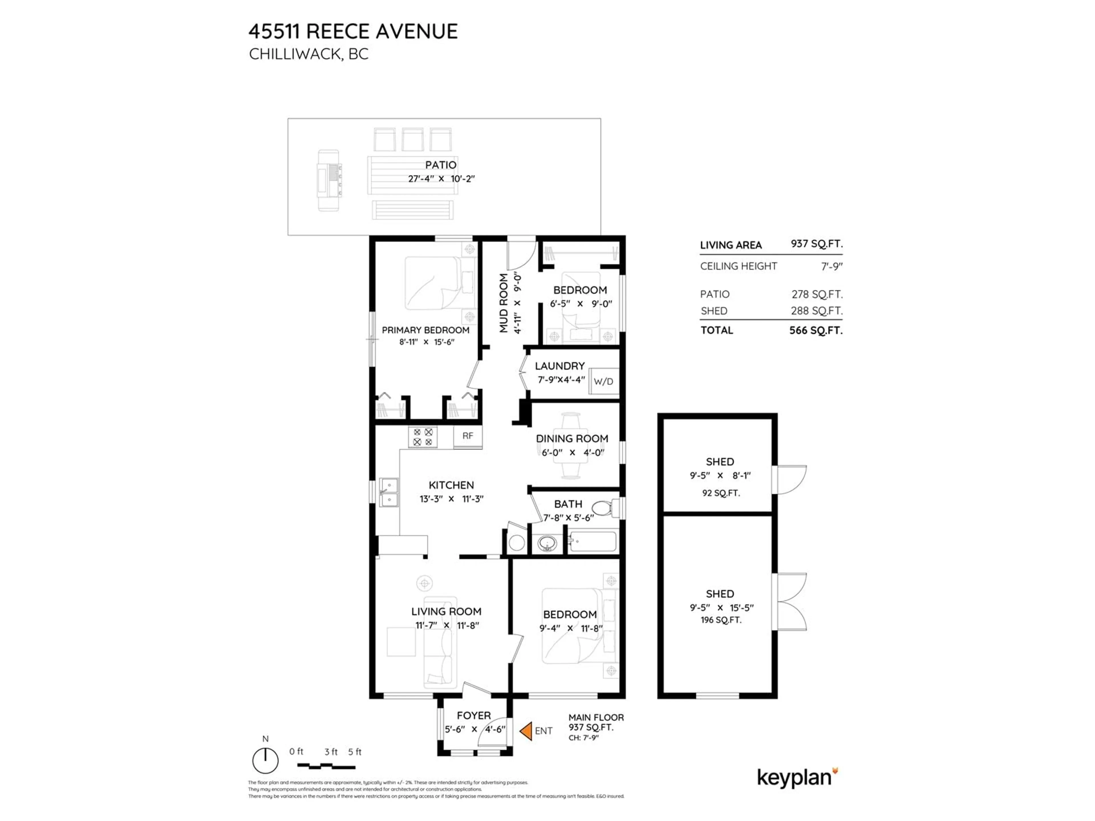 Floor plan for 45511 REECE AVENUE, Chilliwack British Columbia V2P3A2