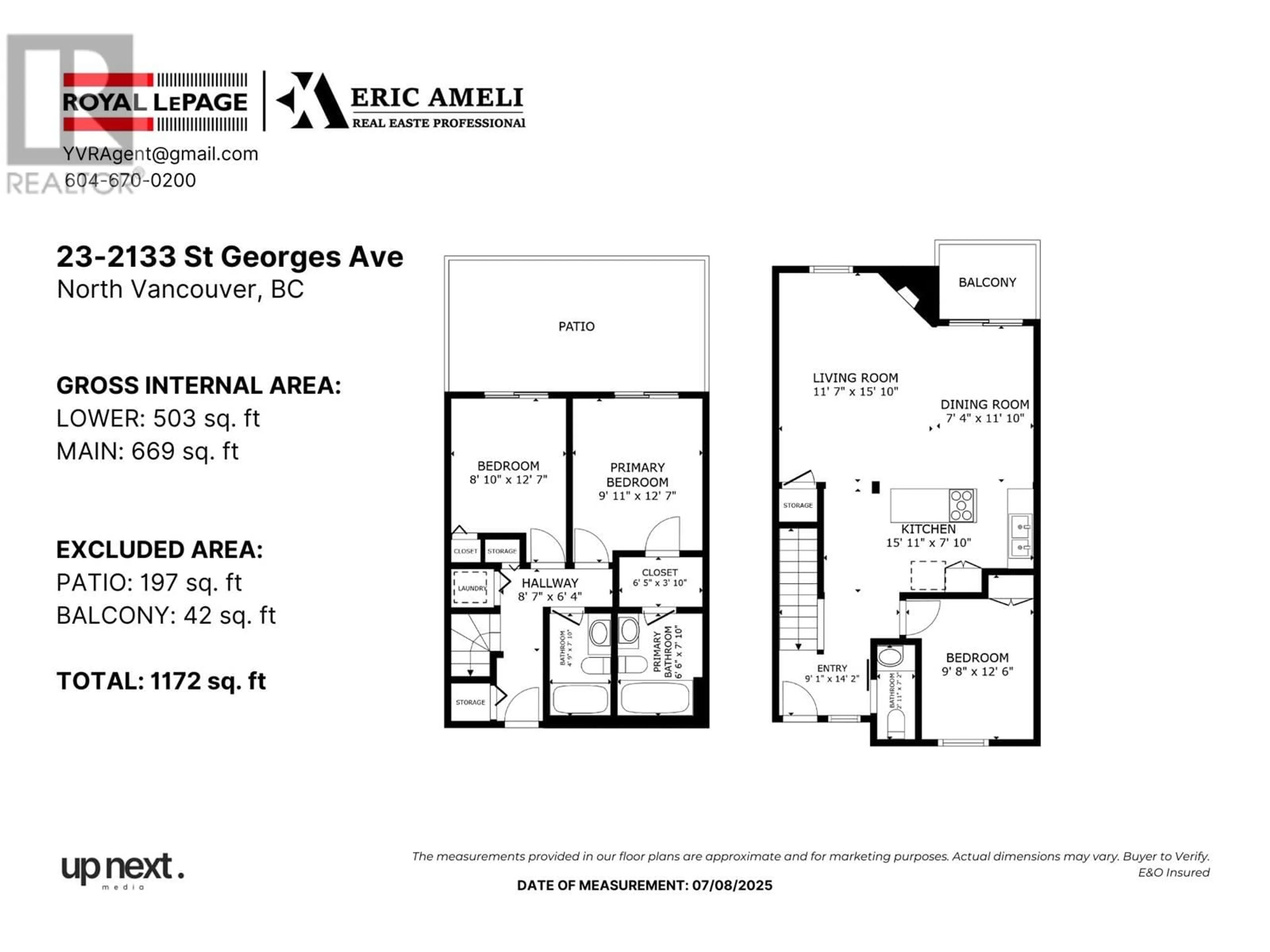 Floor plan for 23 - 2133 ST. GEORGES AVENUE, North Vancouver British Columbia V7L3K5