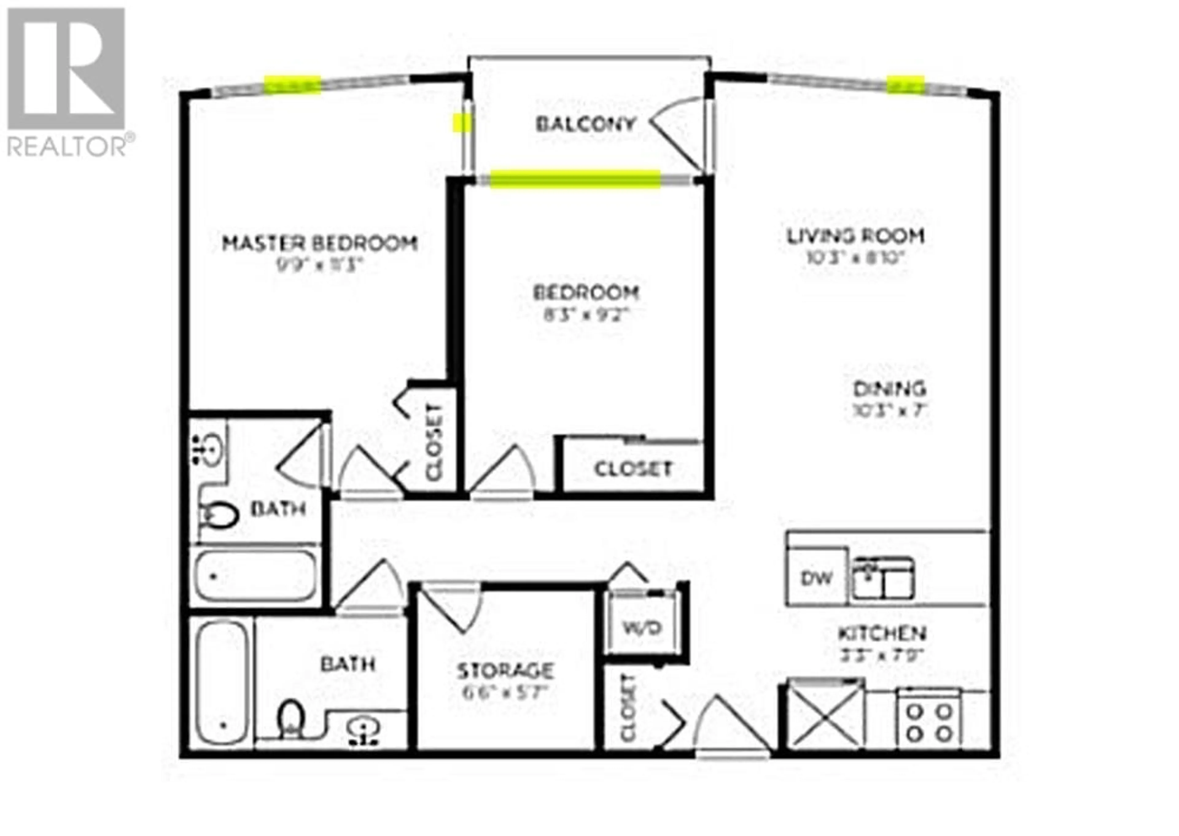 Floor plan for 1809 - 1082 SEYMOUR STREET, Vancouver British Columbia V6B1X9
