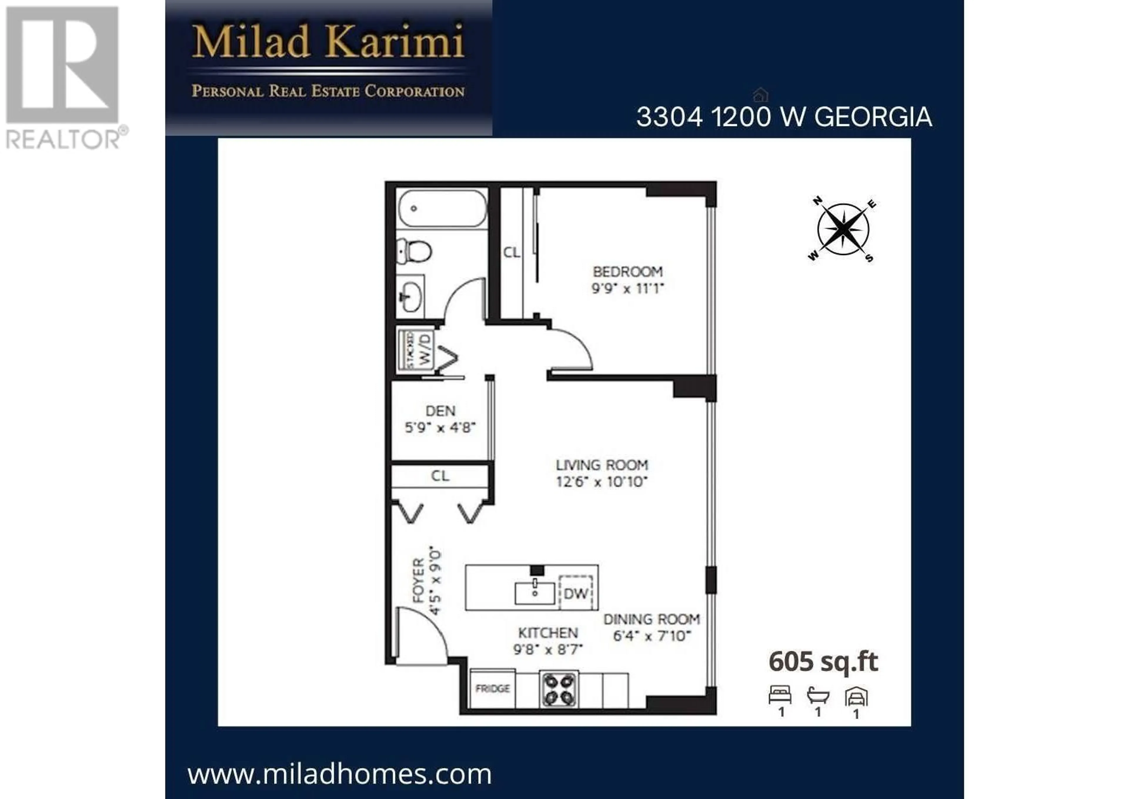 Floor plan for 3304 - 1200 GEORGIA STREET, Vancouver British Columbia V6E4R2
