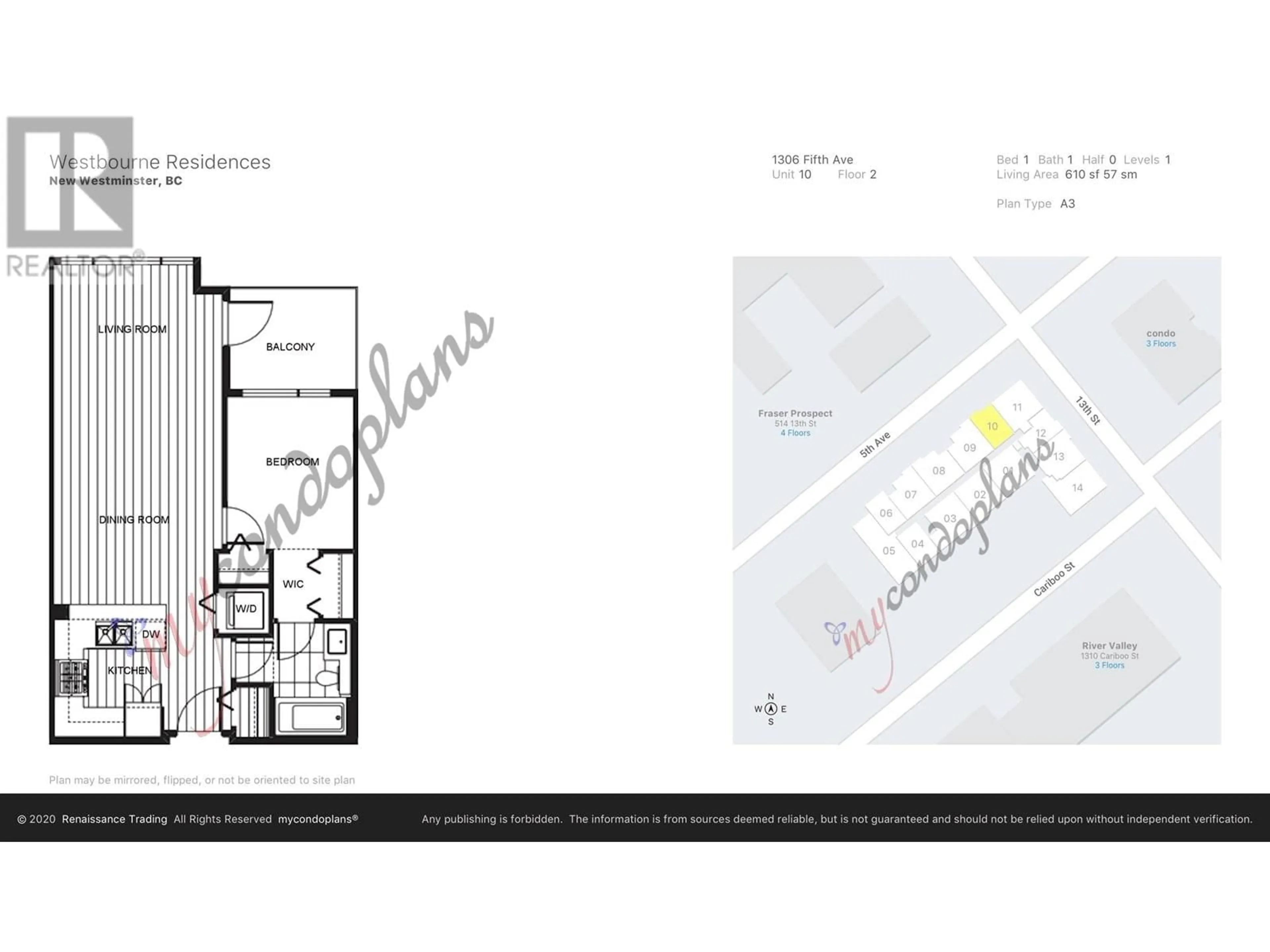 Floor plan for 210 - 1306 FIFTH AVENUE, New Westminster British Columbia V3M0K5