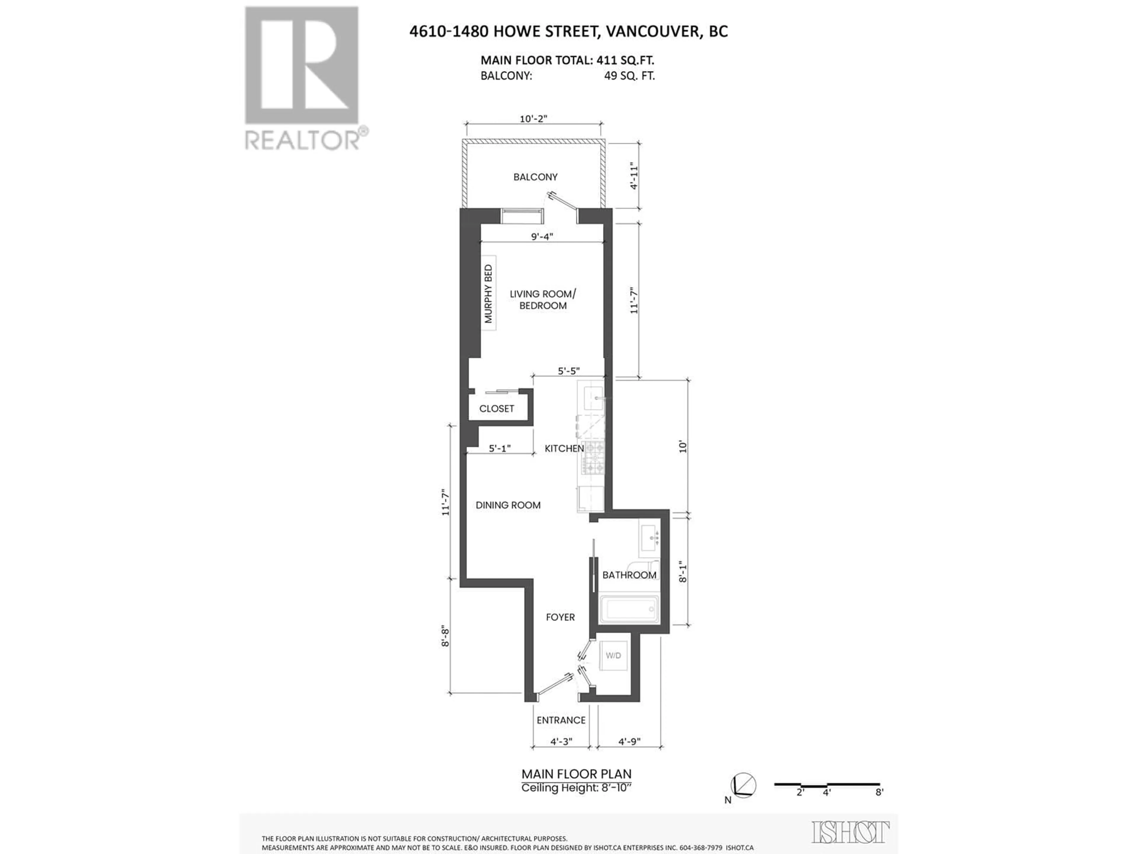 Floor plan for 4610 - 1480 HOWE STREET, Vancouver British Columbia V6Z0G5