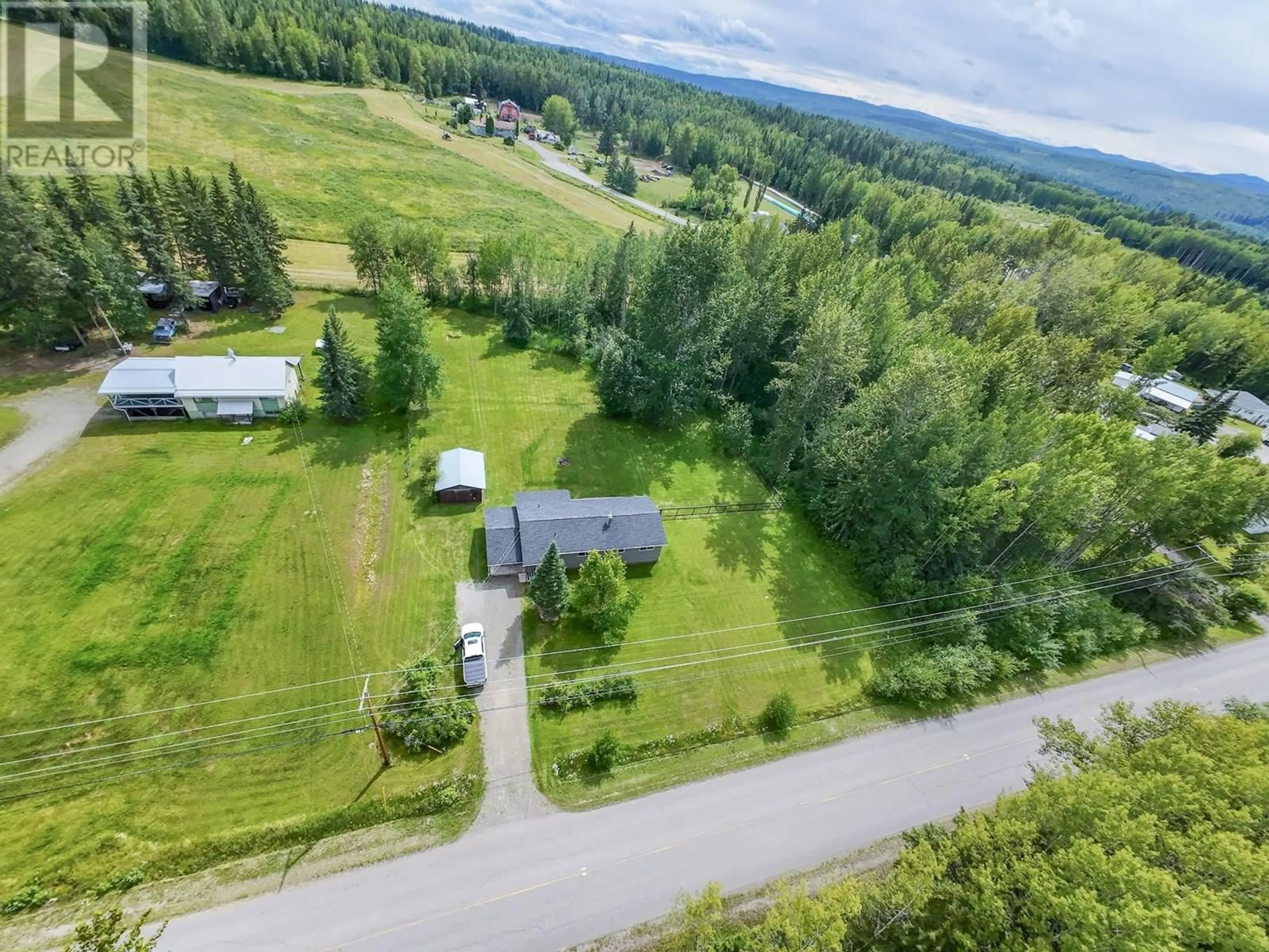 A pic from outside/outdoor area/front of a property/back of a property/a pic from drone, mountain view for 2056 SALES ROAD, Quesnel British Columbia V2J6K3
