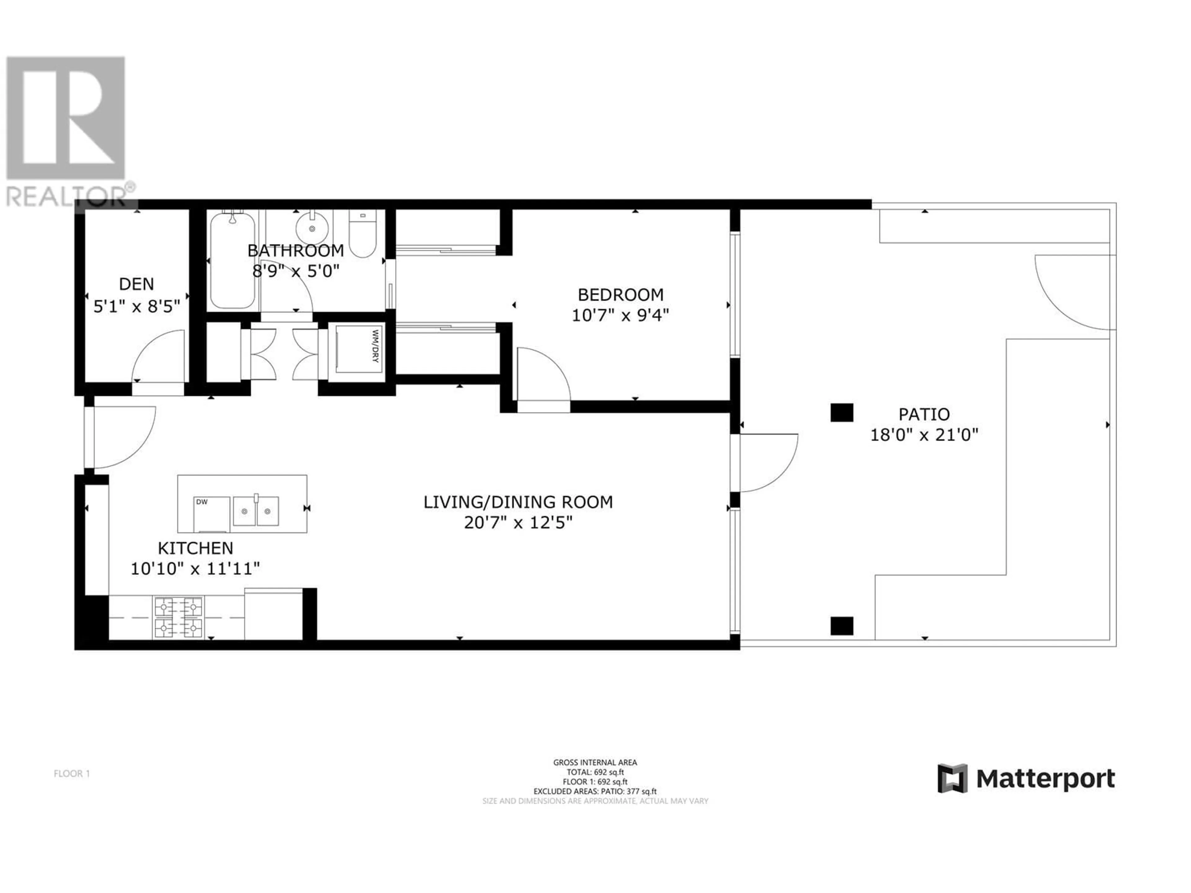 Floor plan for 103 - 516 FOSTER AVENUE, Coquitlam British Columbia V3J0H8