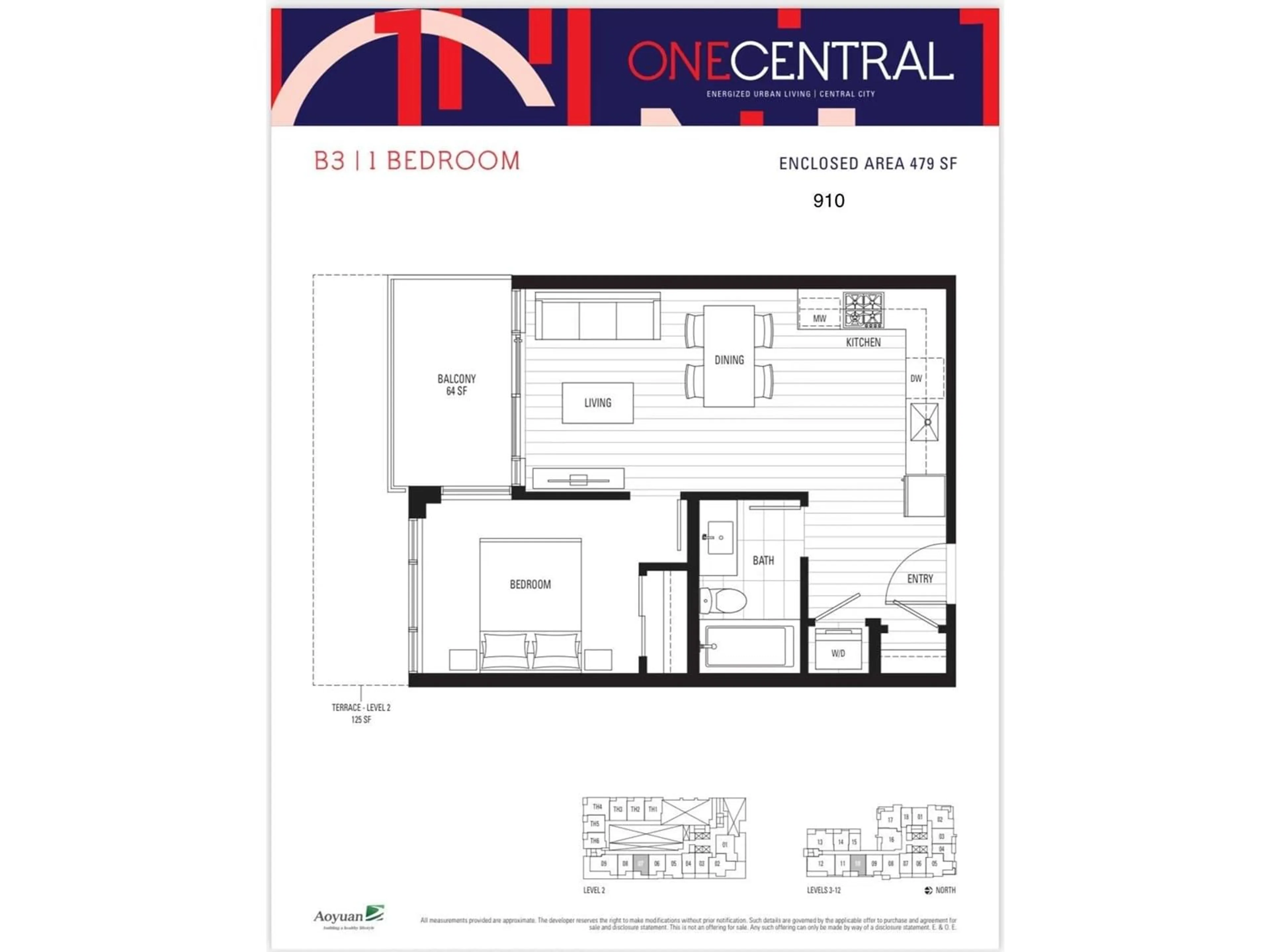 Floor plan for 910 - 13350 CENTRAL, Surrey British Columbia V3T0S1