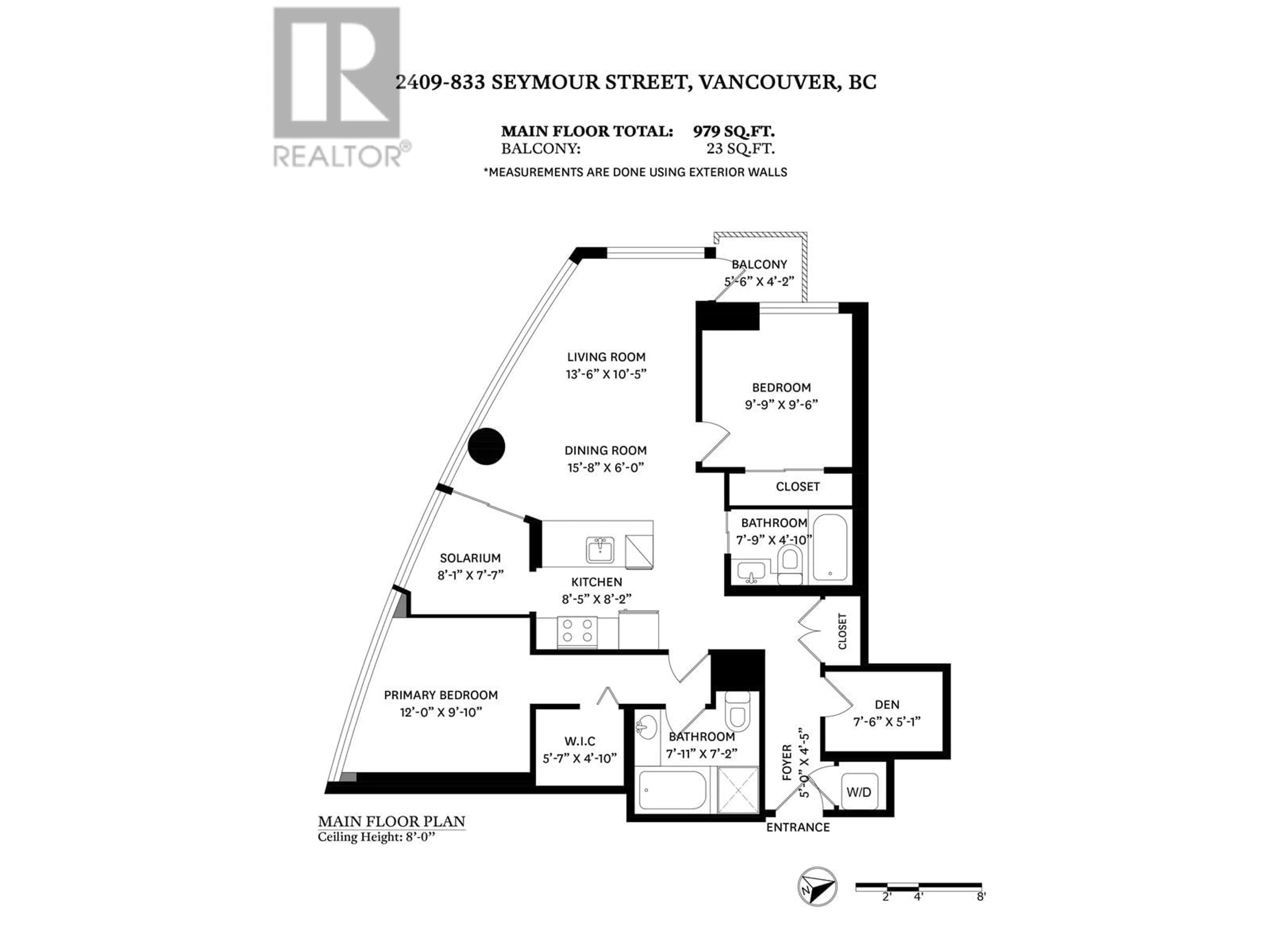 Floor plan for 2409 - 833 SEYMOUR STREET, Vancouver British Columbia V6B0G4