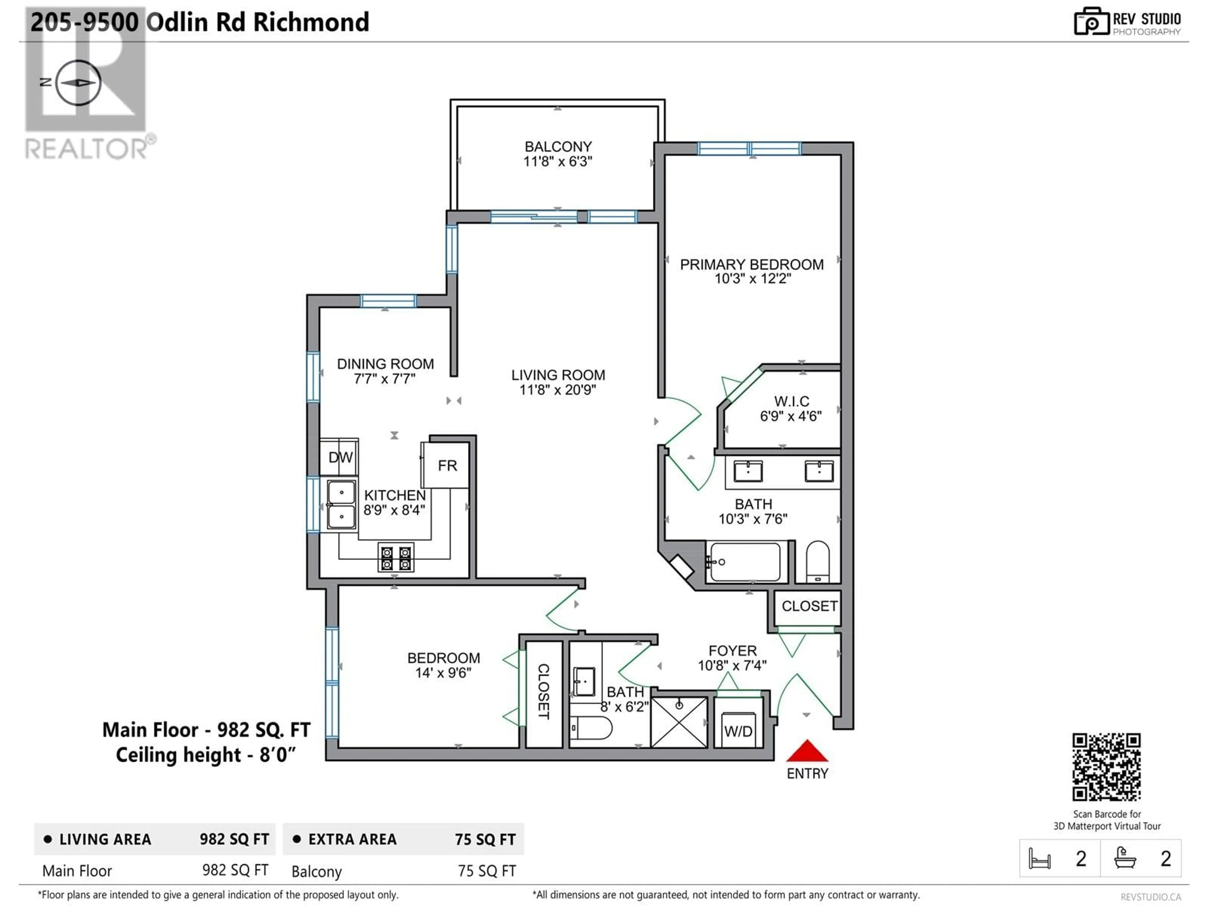 Floor plan for 205 - 9500 ODLIN ROAD, Richmond British Columbia V6X0H5