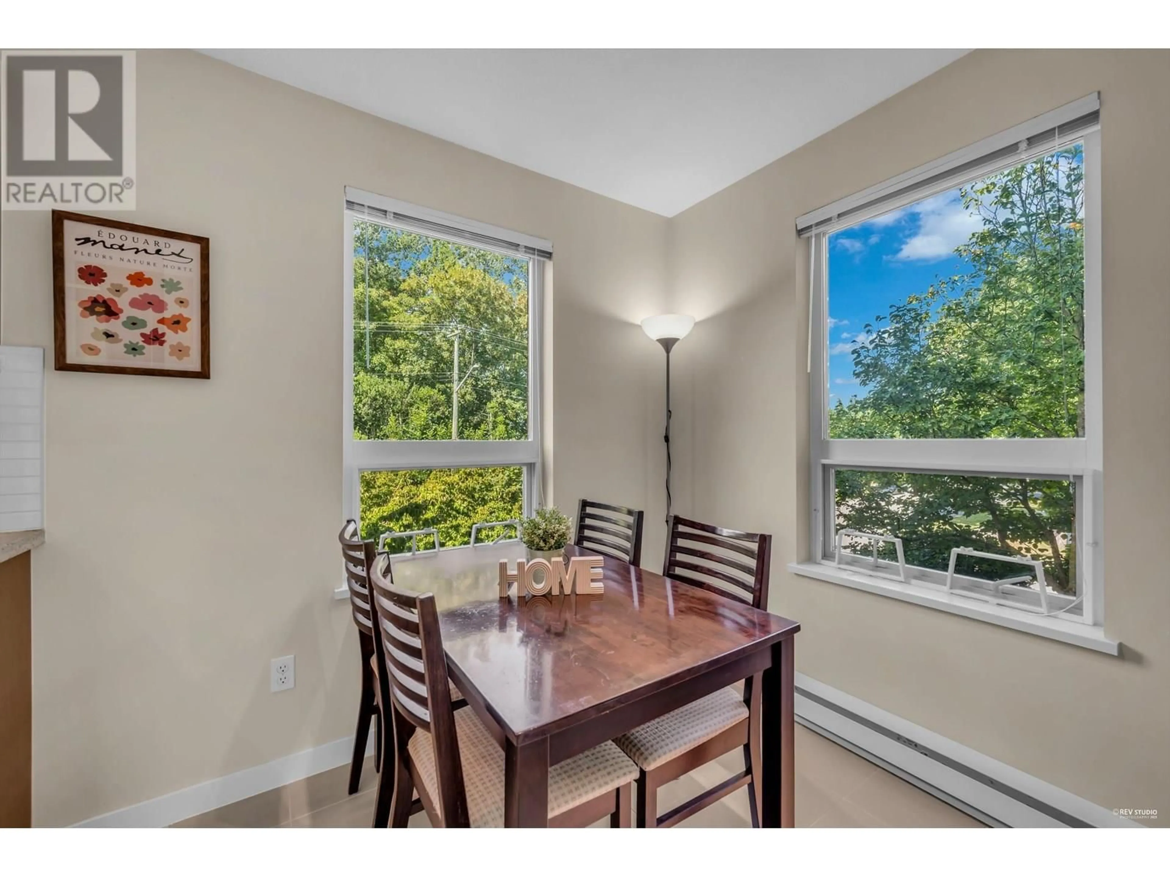 Dining room, wood/laminate floor for 205 - 9500 ODLIN ROAD, Richmond British Columbia V6X0H5