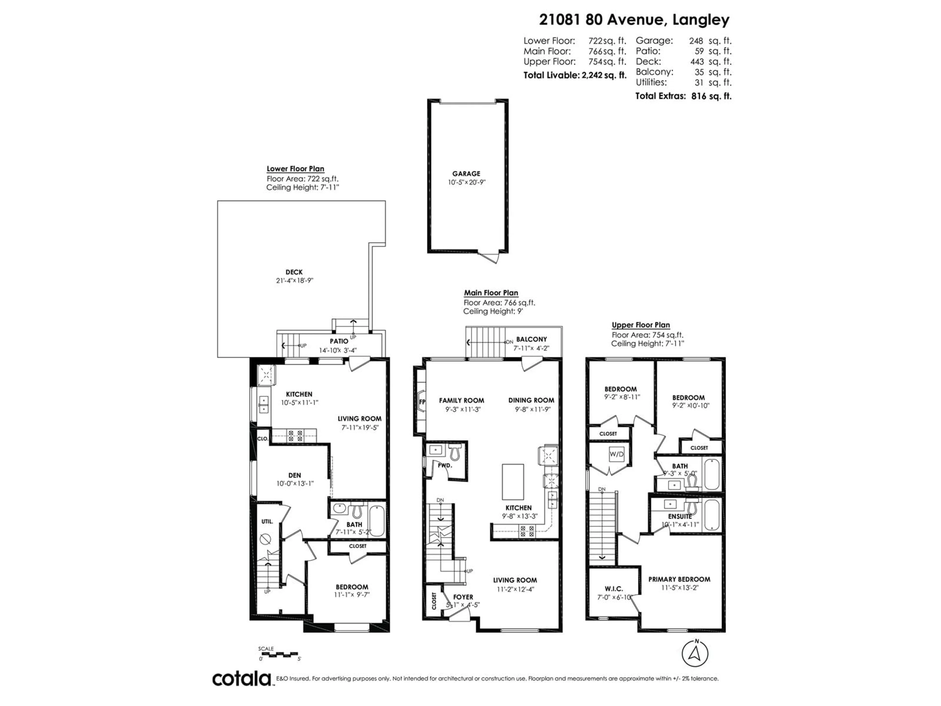 Floor plan for 21081 80, Langley British Columbia V2Y0J4