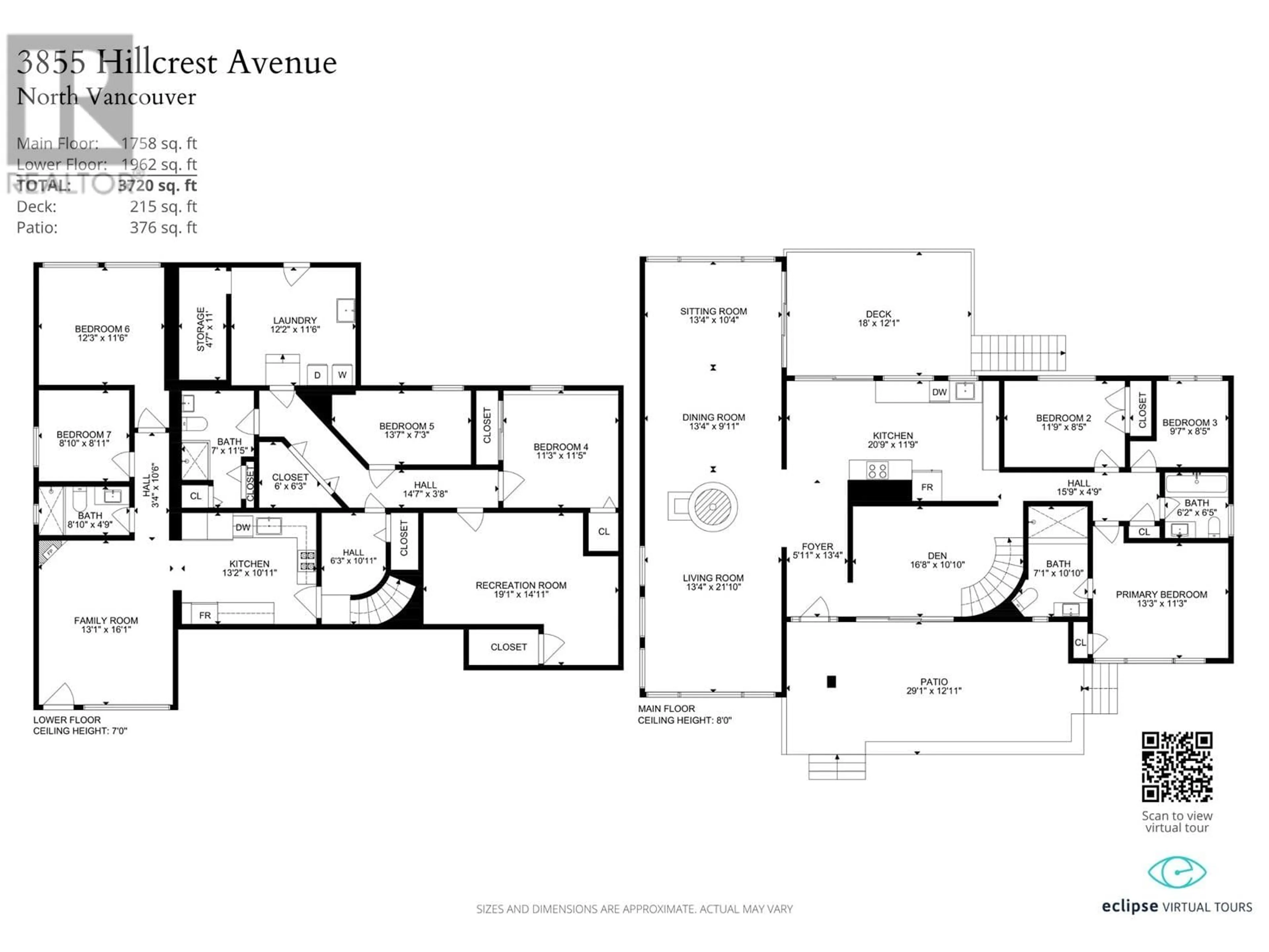 Floor plan for 3855 HILLCREST AVENUE, North Vancouver British Columbia V7R4B7