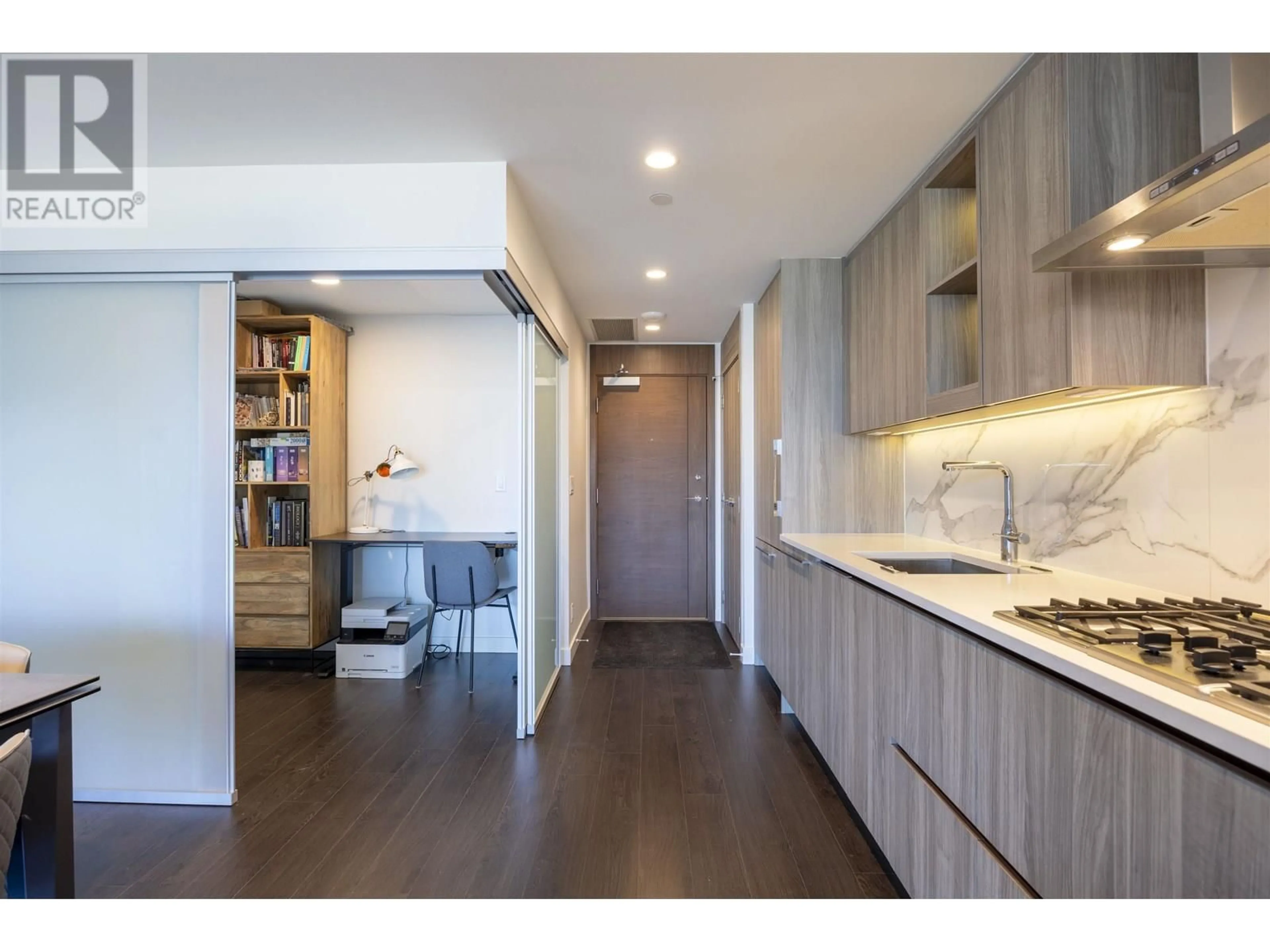 Open concept kitchen, wood/laminate floor for 2603 - 4880 LOUGHEED HIGHWAY, Burnaby British Columbia V5C0N1