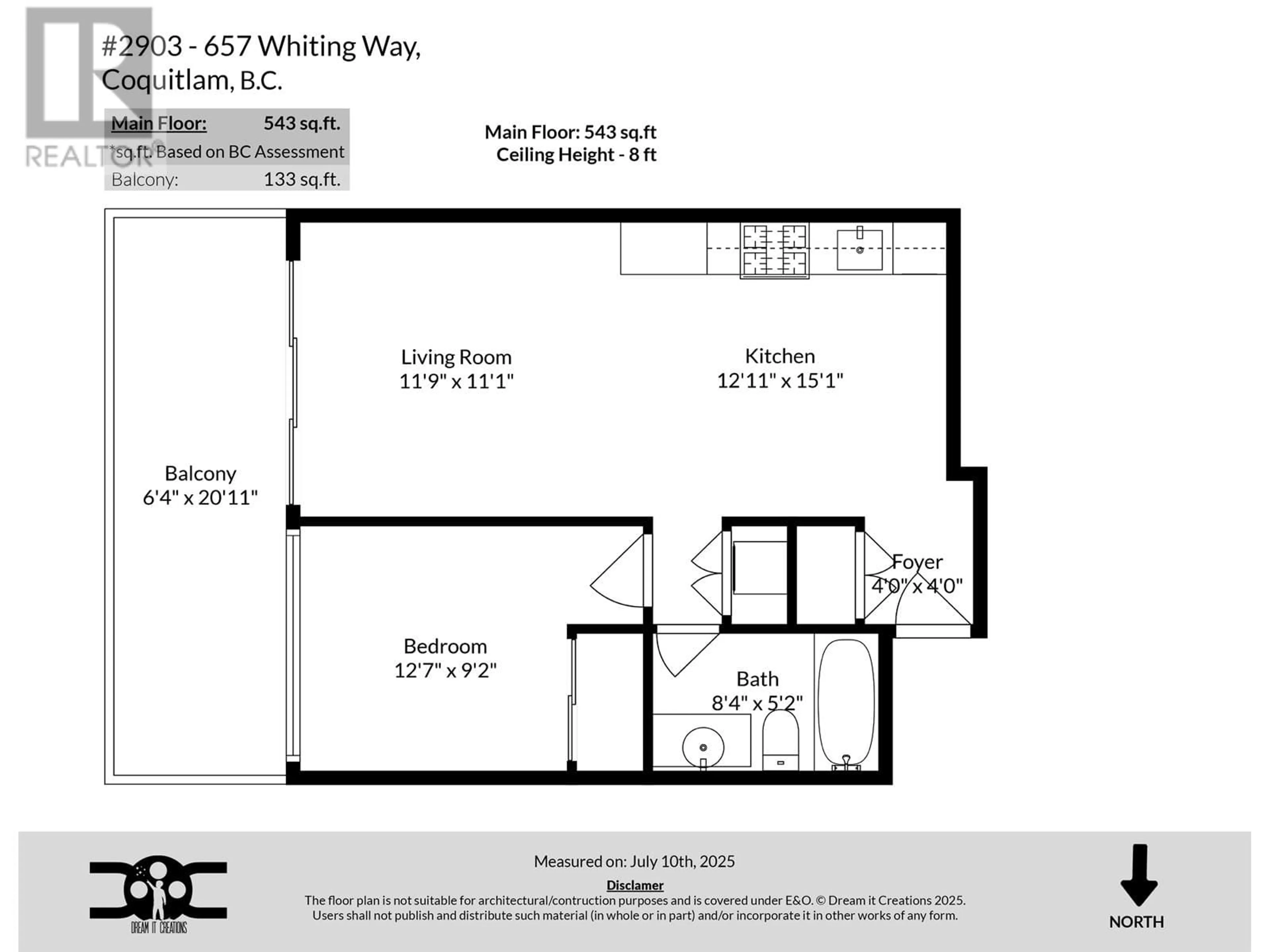 Floor plan for 2903 - 657 WHITING WAY, Coquitlam British Columbia V3J0J6