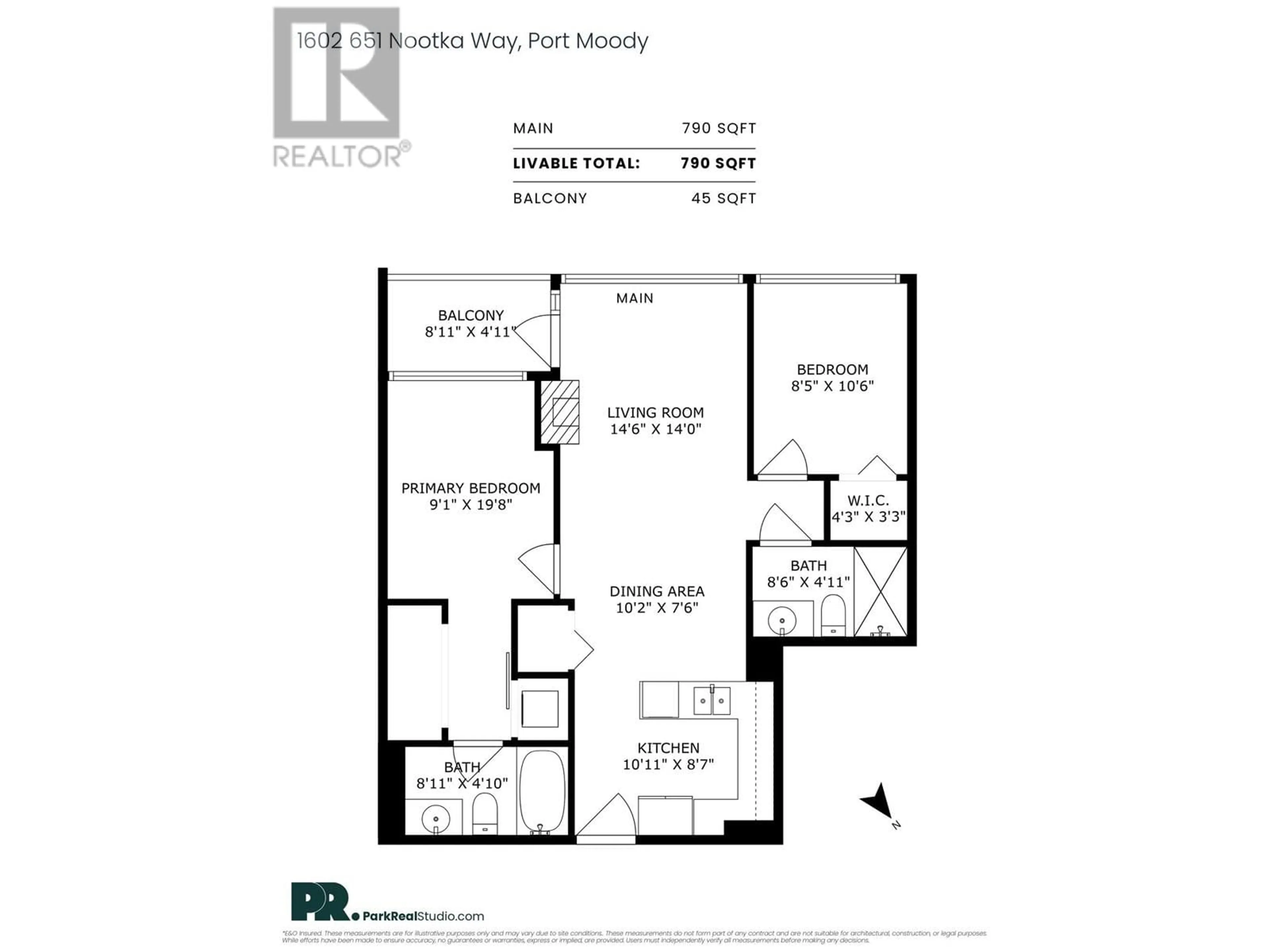 Floor plan for 1602 - 651 NOOTKA WAY, Port Moody British Columbia V3H0A1