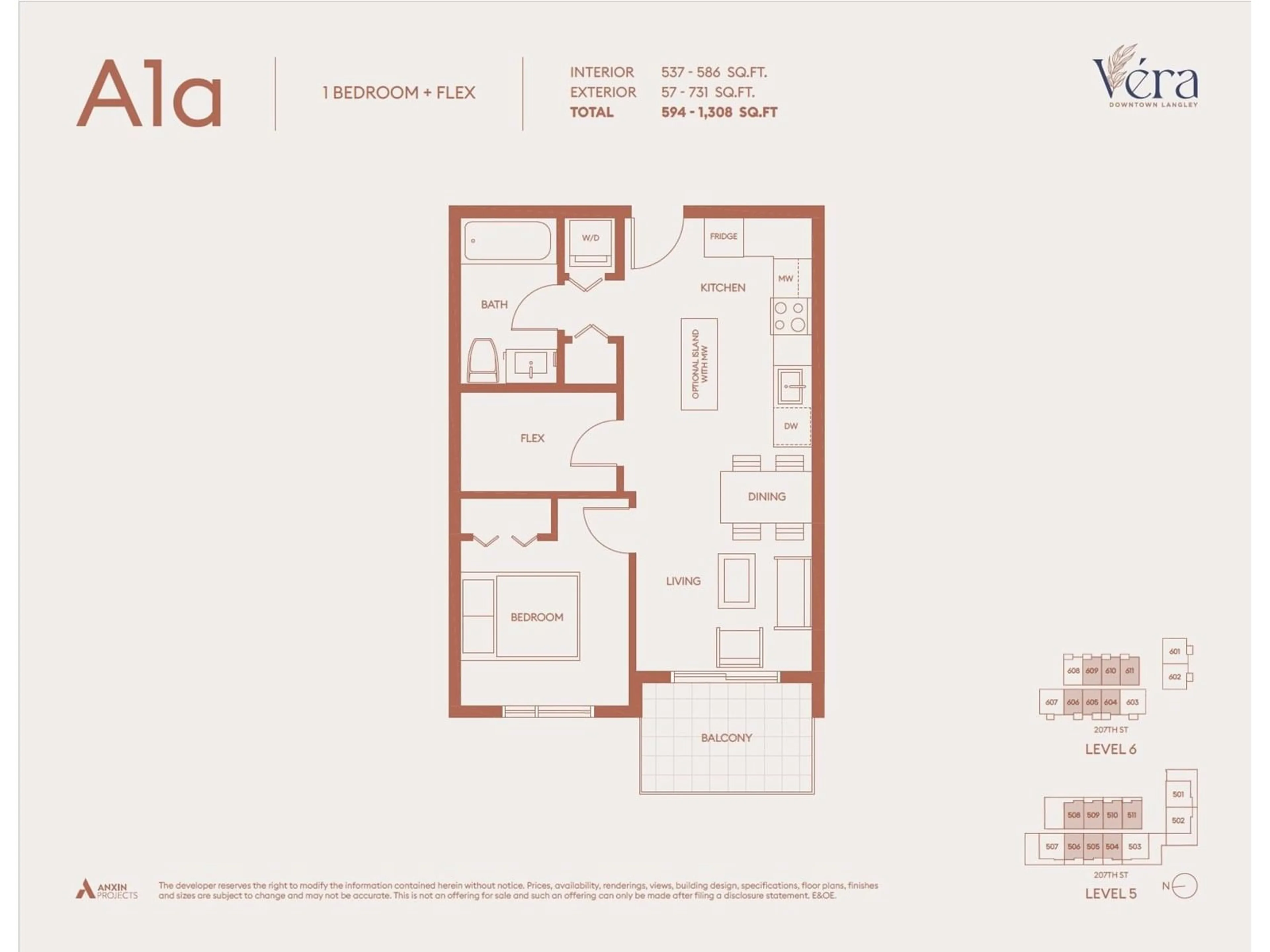 Floor plan for 511 - 5398 207, Langley British Columbia V3A2G1