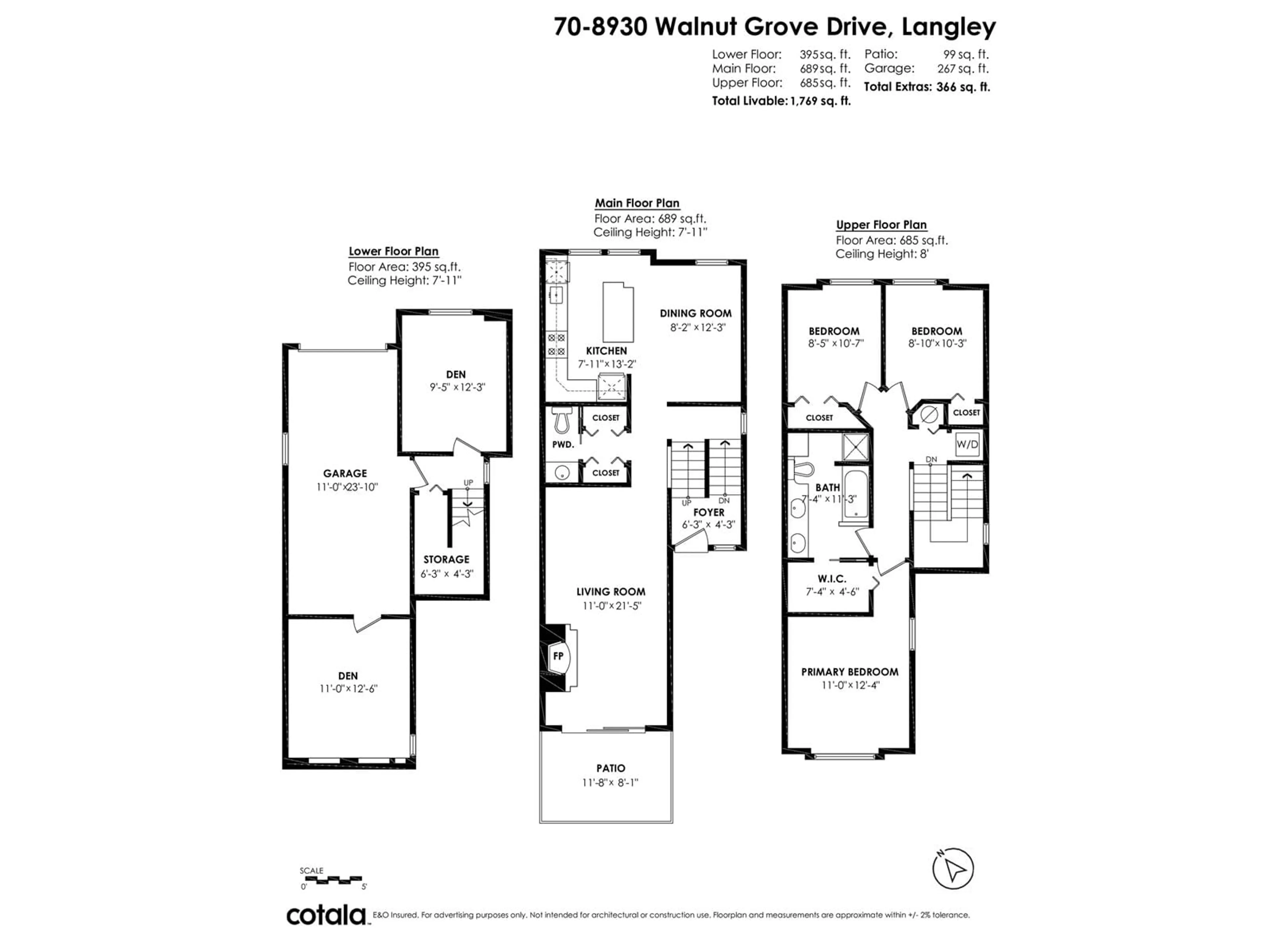 Floor plan for 70 - 8930 WALNUT GROVE, Langley British Columbia V1M3K2