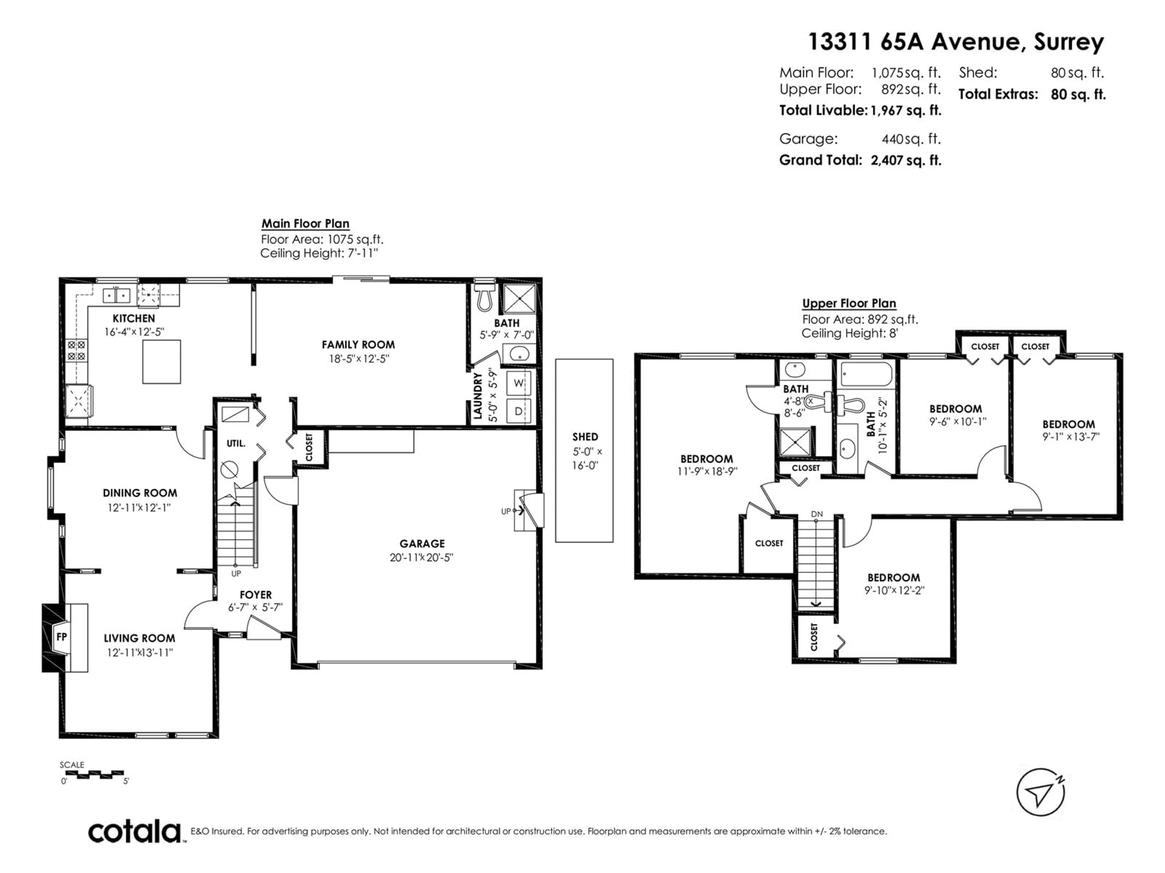 Floor plan for 13311 65A, Surrey British Columbia V3W8T1