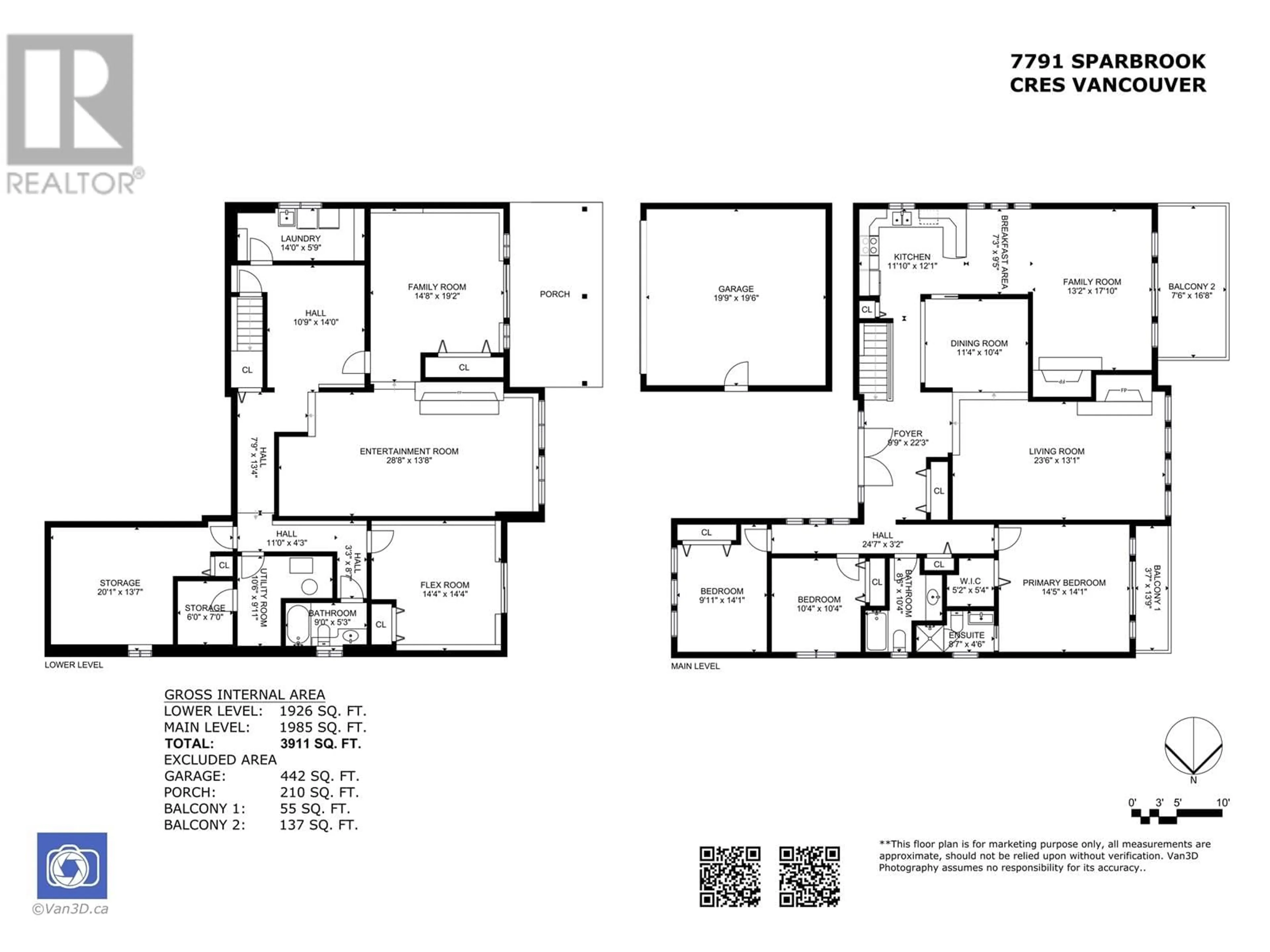 Floor plan for 7791 SPARBROOK CRESCENT, Vancouver British Columbia V5S3K3