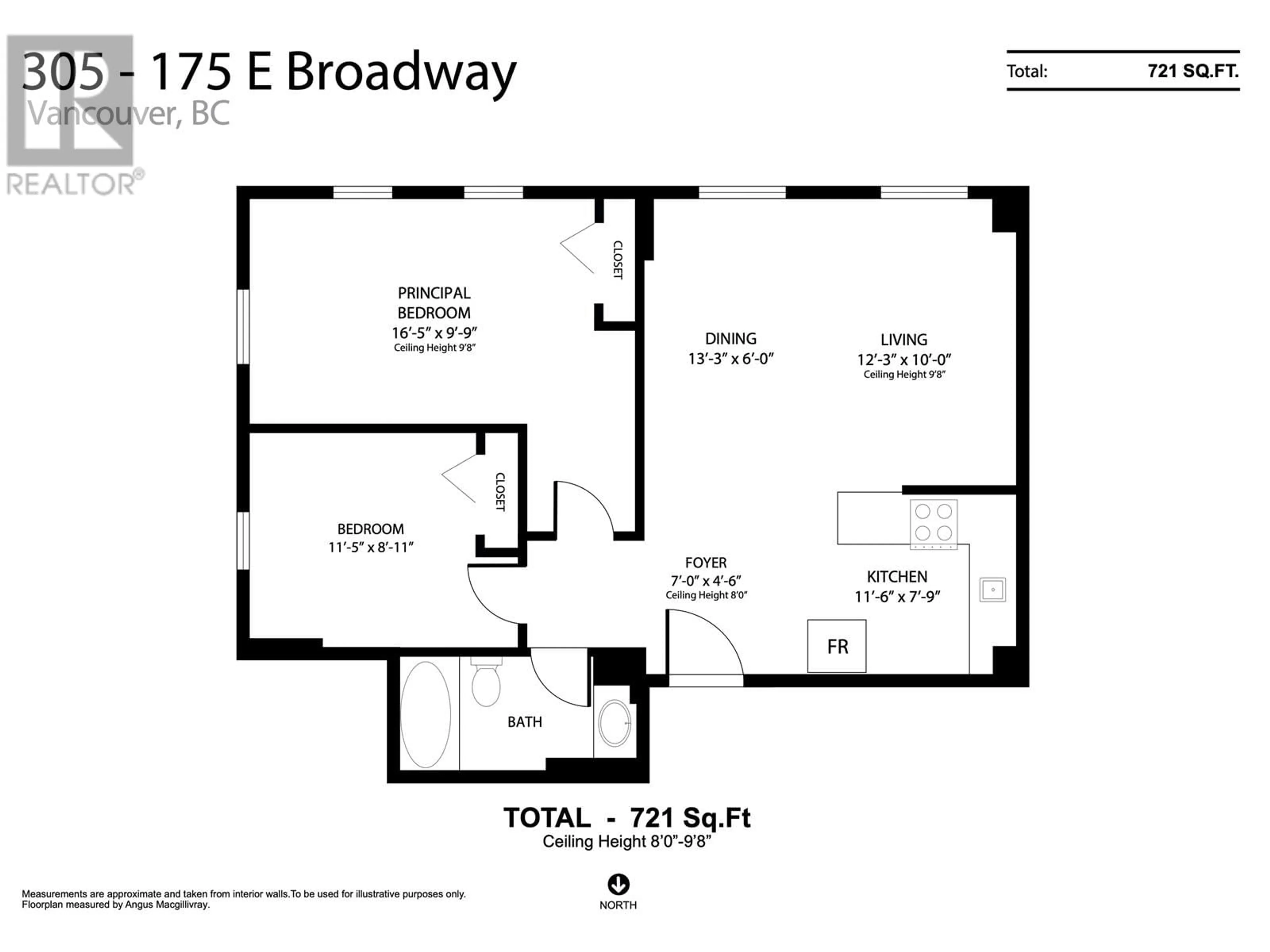 Floor plan for 305 - 175 BROADWAY, Vancouver British Columbia V5T1W2