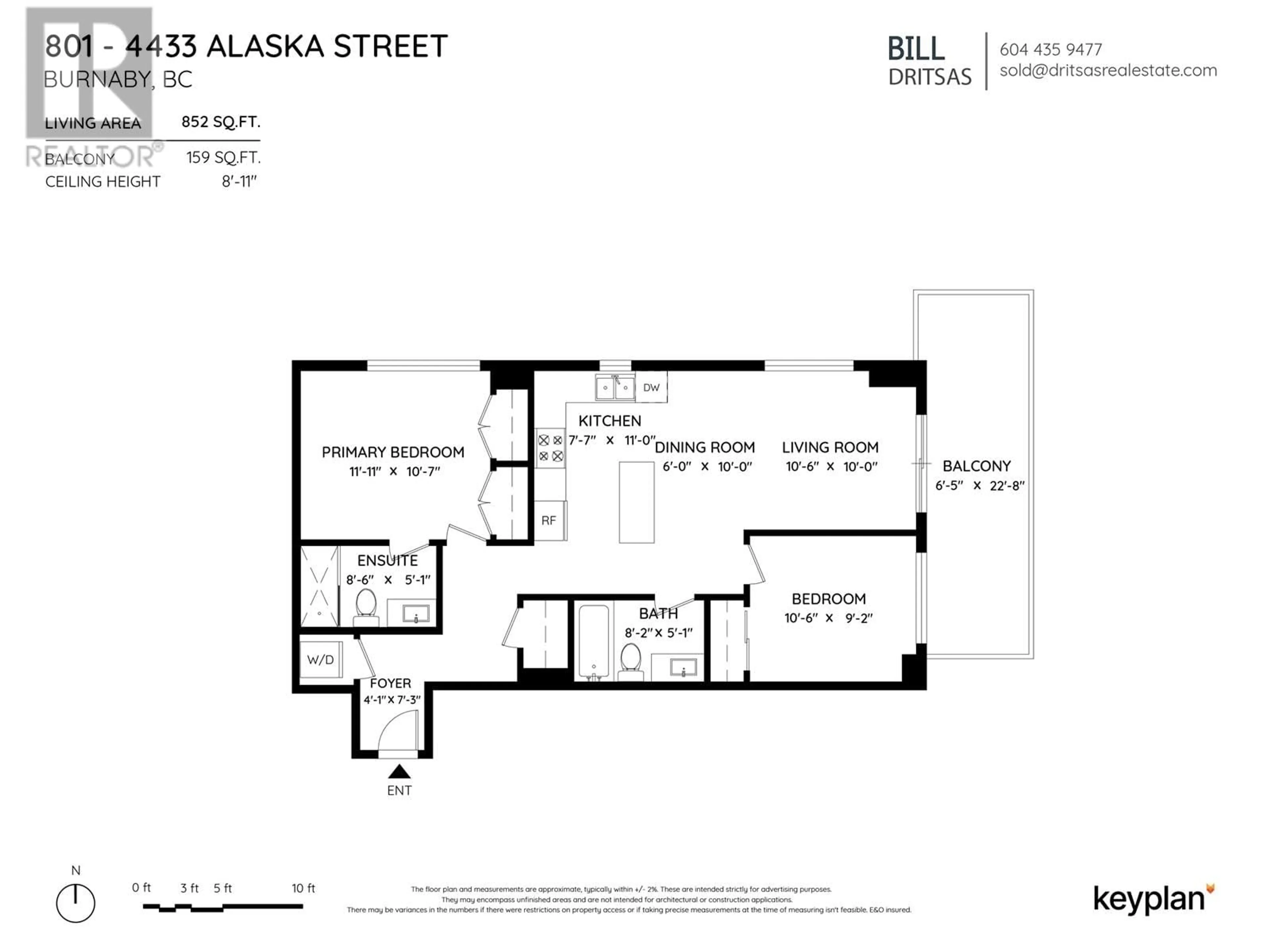 Floor plan for 401 - 4433 ALASKA STREET, Burnaby British Columbia V5C5T3