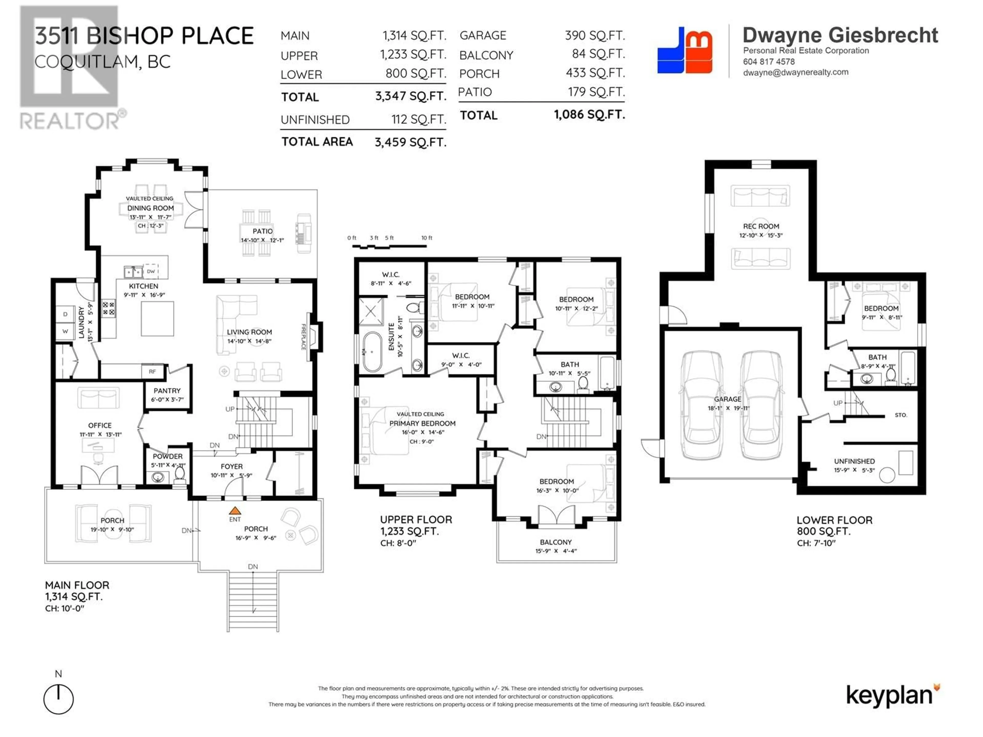 Floor plan for 3511 BISHOP PLACE, Coquitlam British Columbia V3E0K2