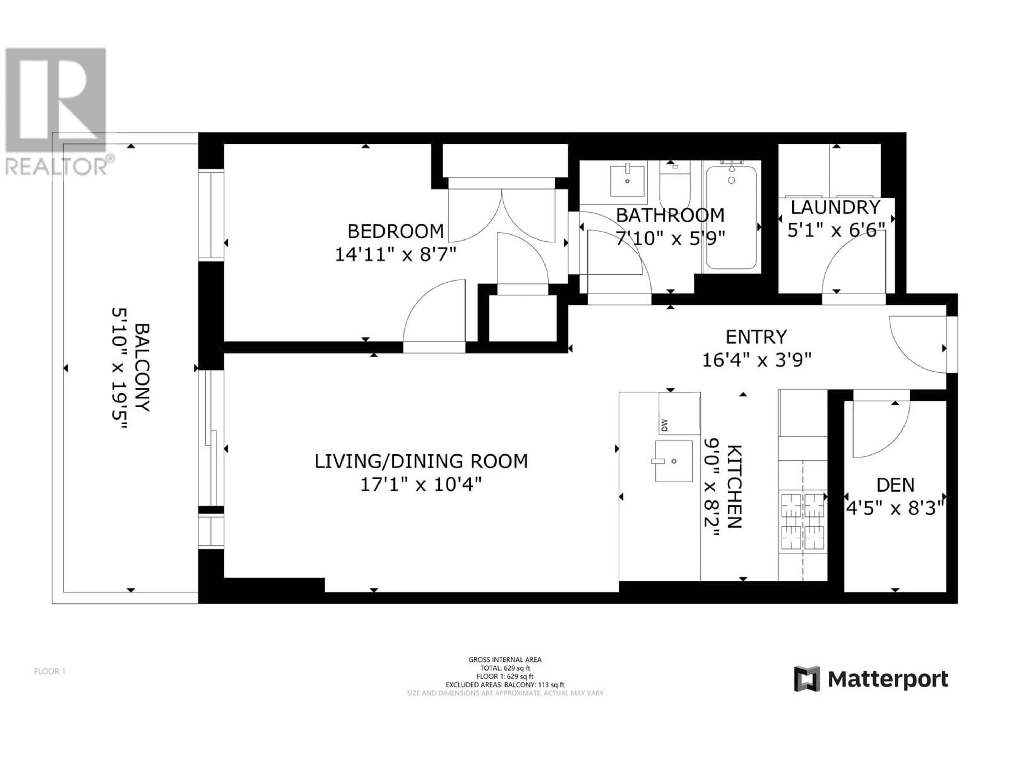Floor plan for 1901 - 1111 RICHARDS STREET, Vancouver British Columbia V6B0S3