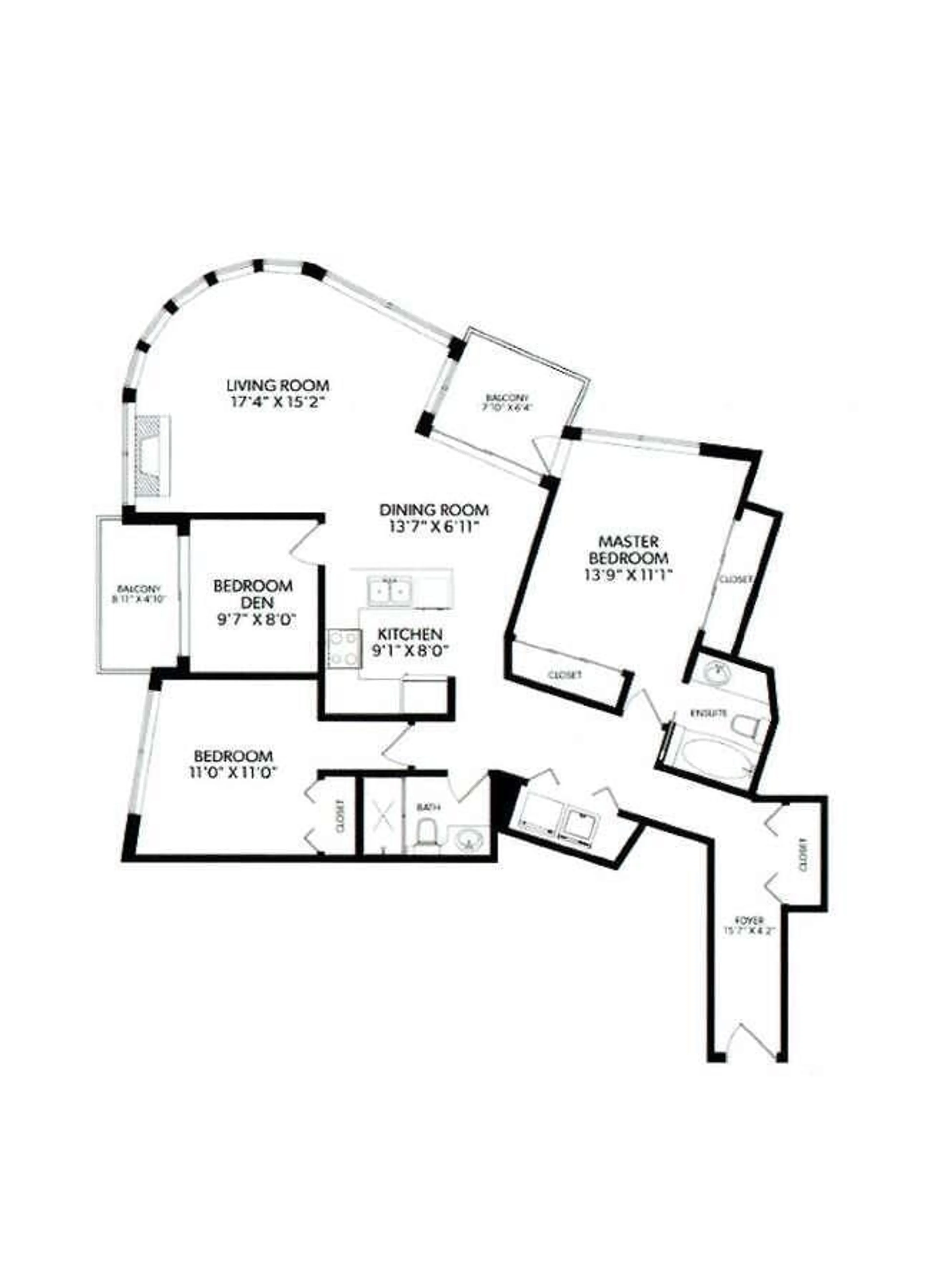 Floor plan for 206 - 1119 VIDAL, White Rock British Columbia V4B3T4