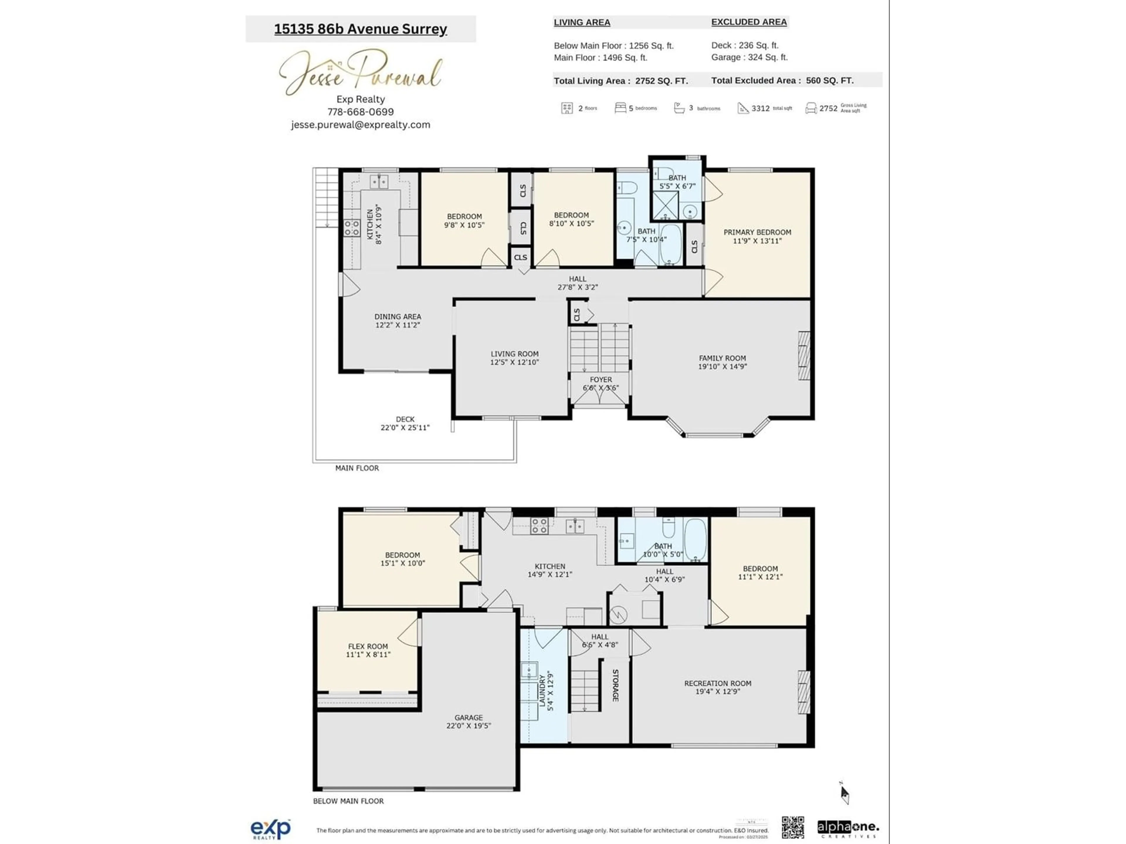 Floor plan for 15135 86B, Surrey British Columbia V3S4V3