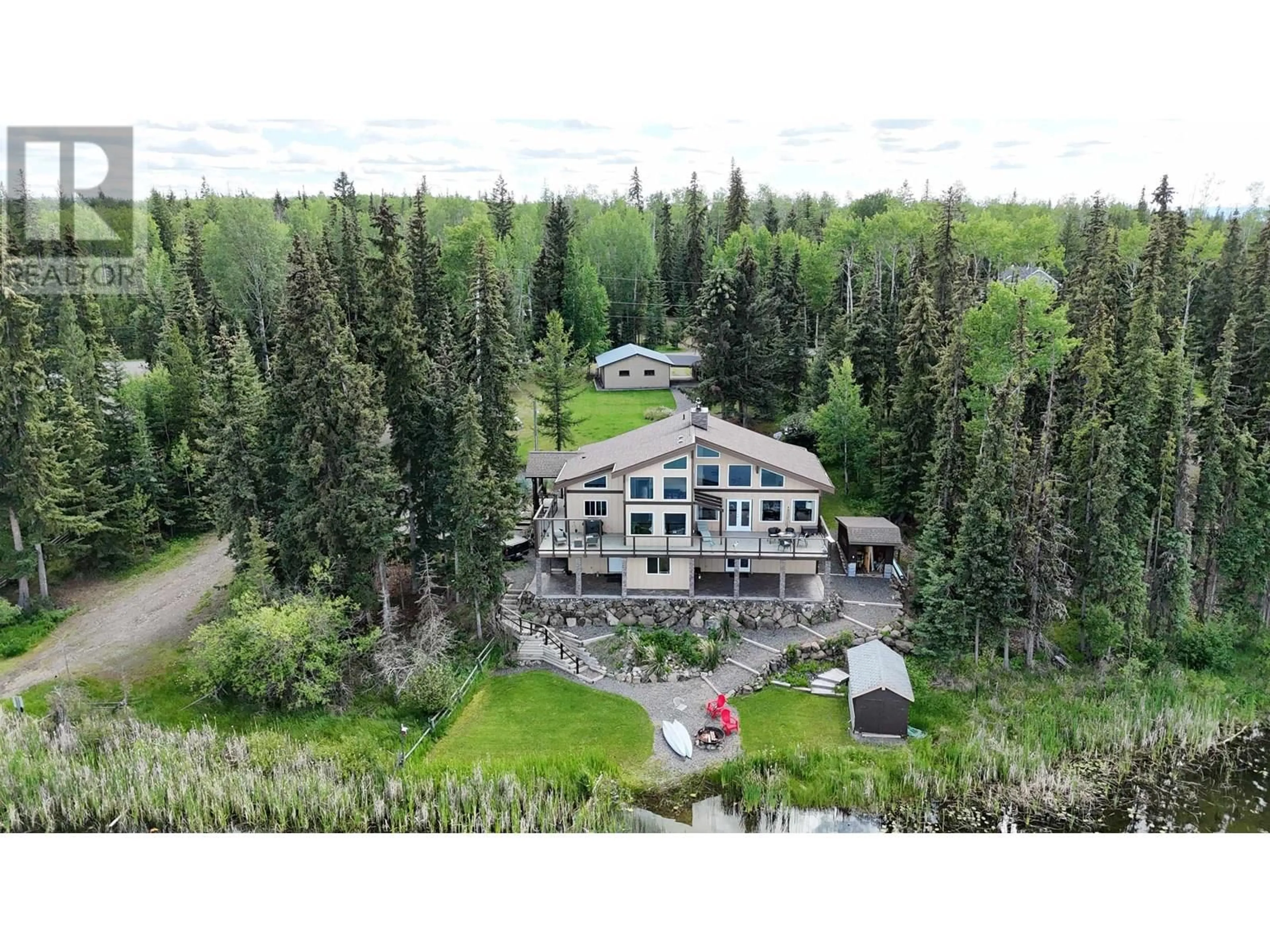 A pic from outside/outdoor area/front of a property/back of a property/a pic from drone, unknown for 6323 MOOSE POINT DRIVE, 70 Mile House British Columbia V0K2K1
