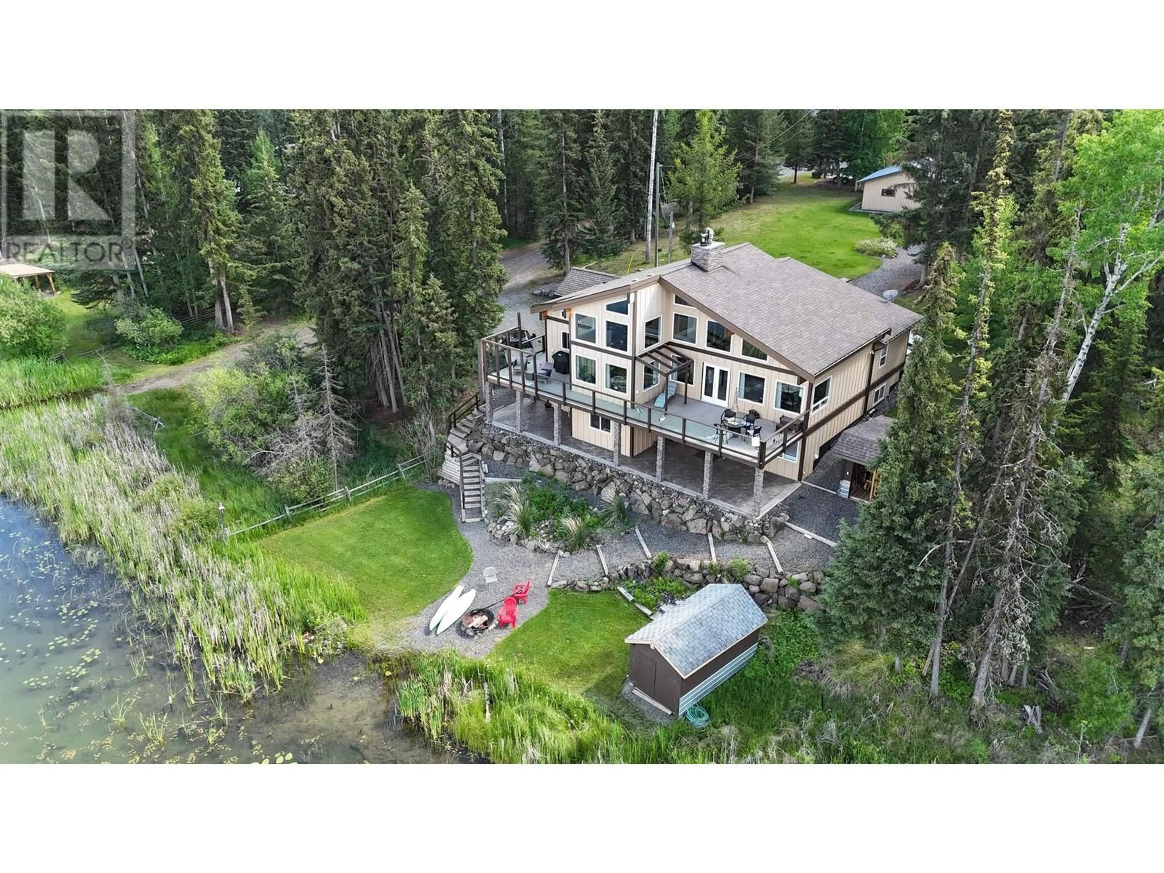 A pic from outside/outdoor area/front of a property/back of a property/a pic from drone, unknown for 6323 MOOSE POINT DRIVE, 70 Mile House British Columbia V0K2K1