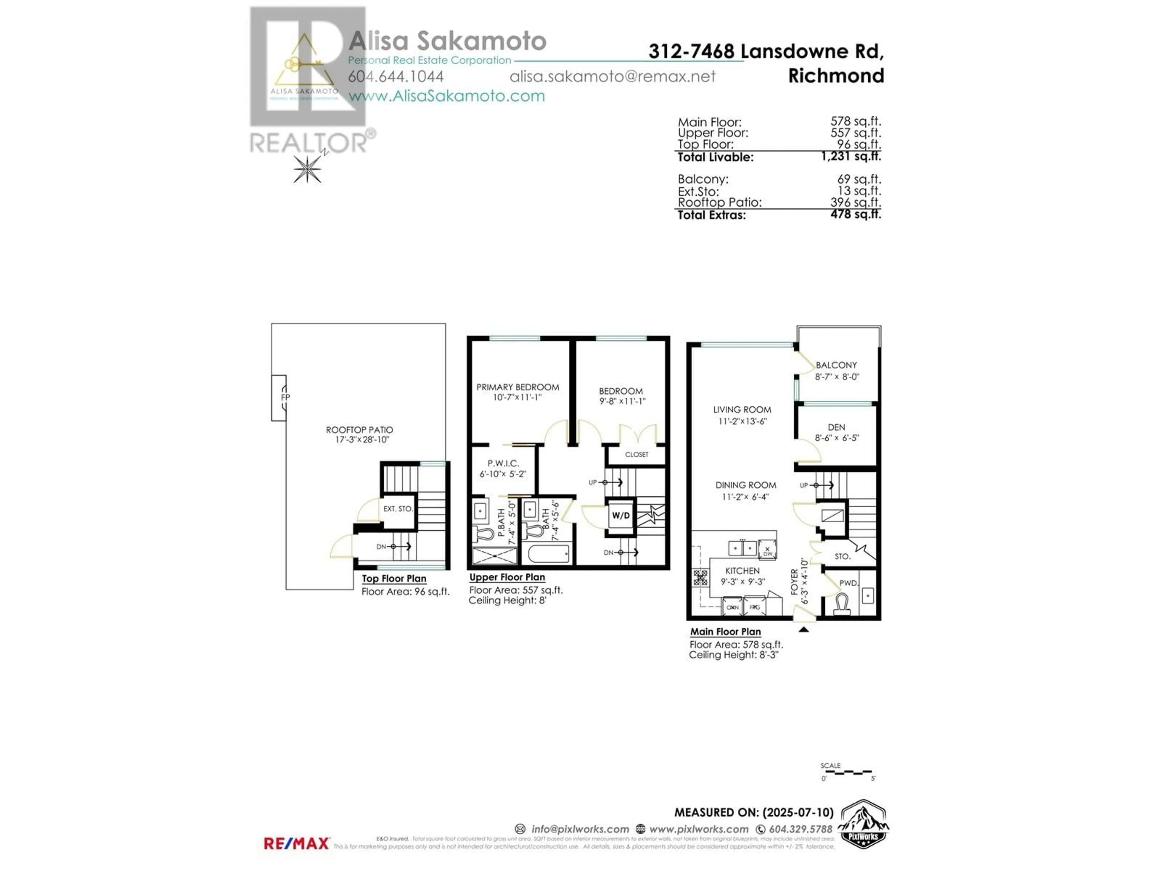 Floor plan for TH312 - 7468 LANSDOWNE ROAD, Richmond British Columbia V7C0B7