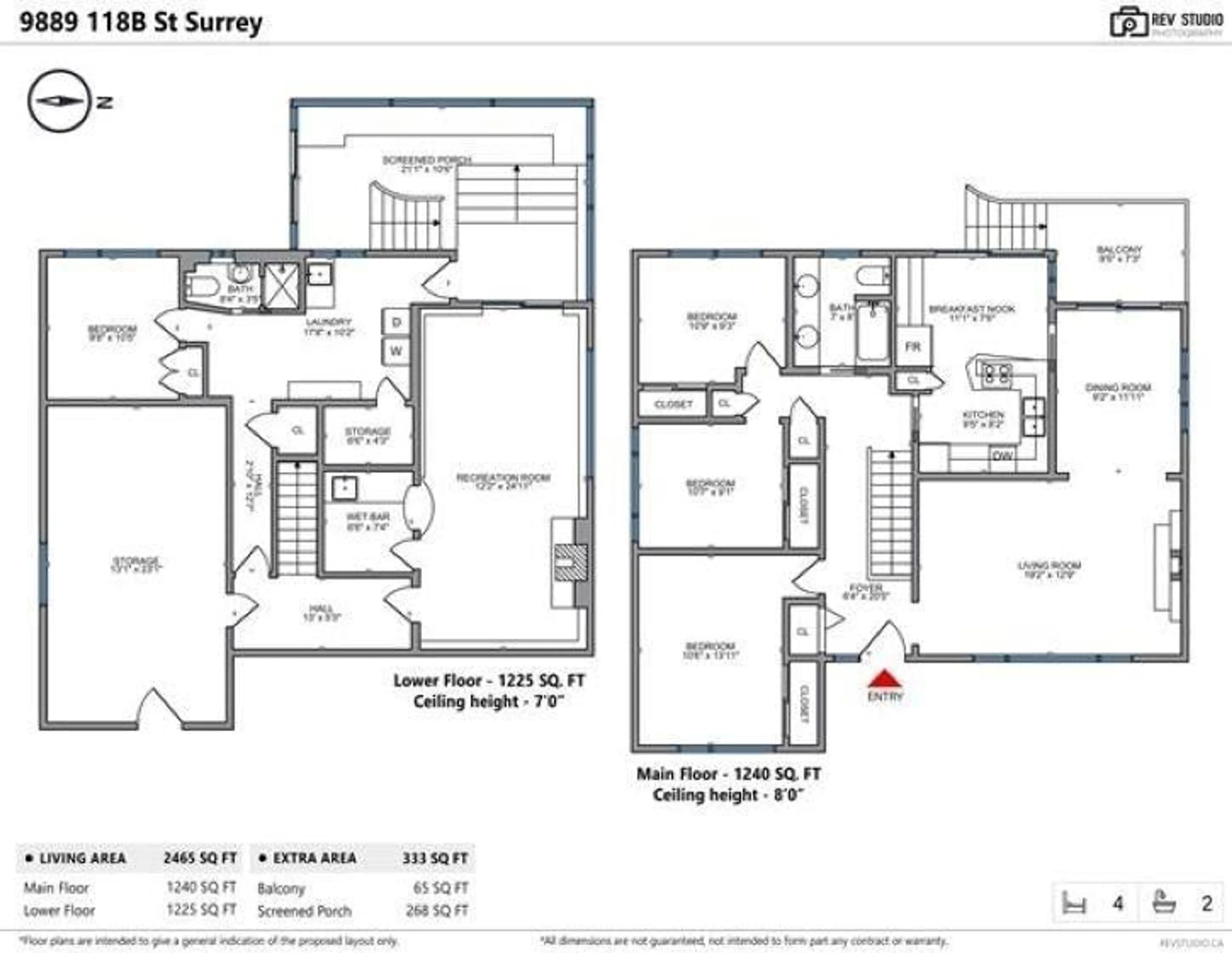 Floor plan for 9889 118B, Surrey British Columbia V3V4B1