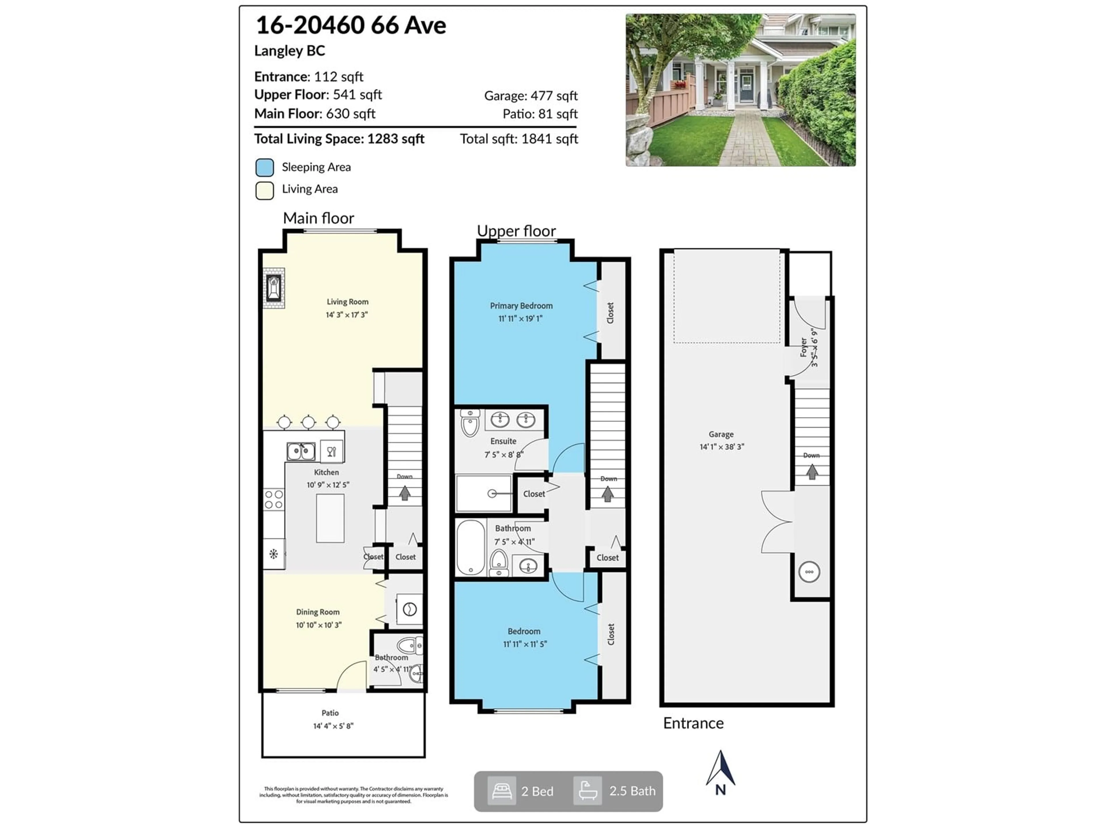 Floor plan for 16 - 20460 66, Langley British Columbia V2Y3B6