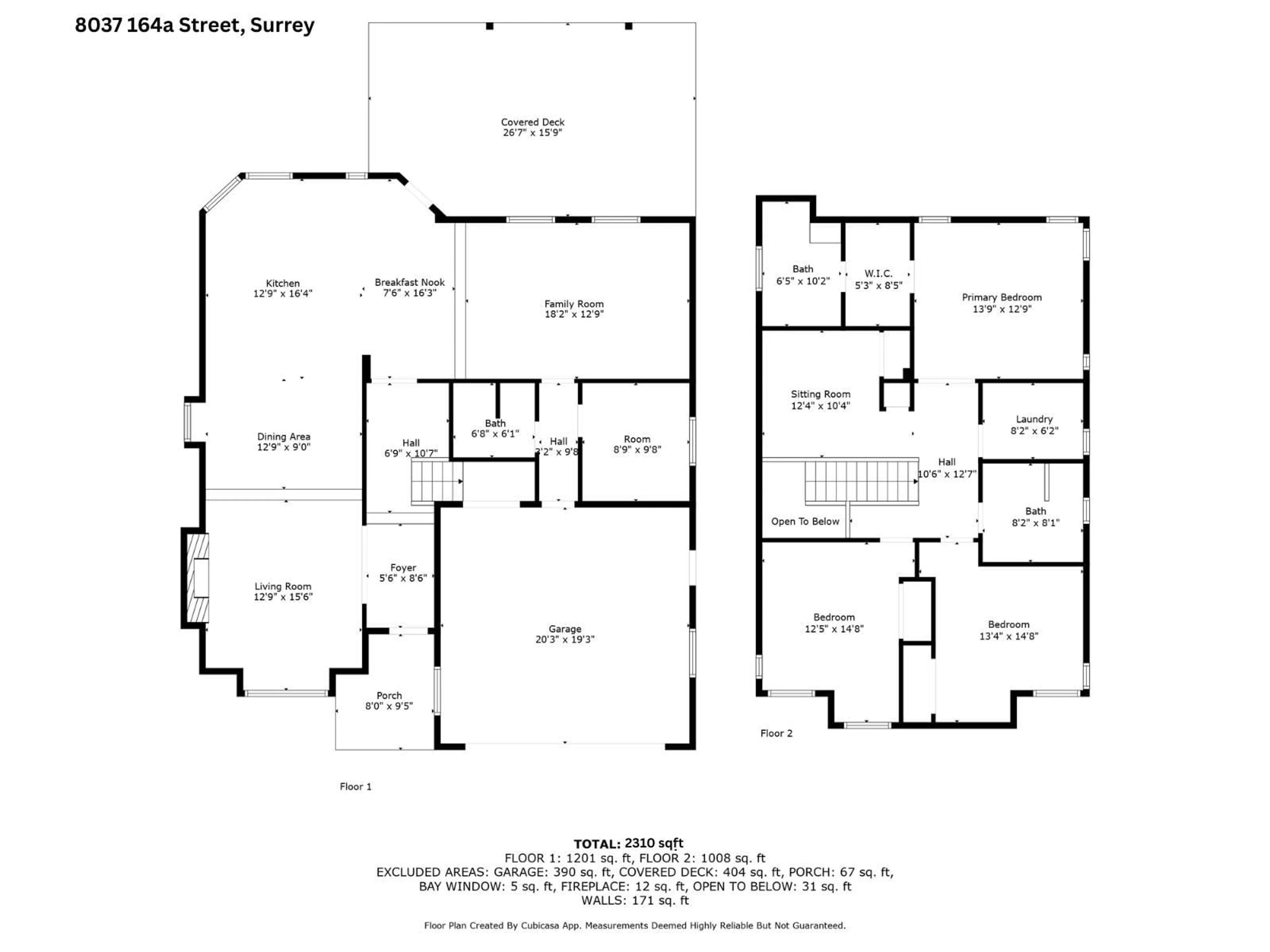 Floor plan for 8037 164A, Surrey British Columbia V4N0H7