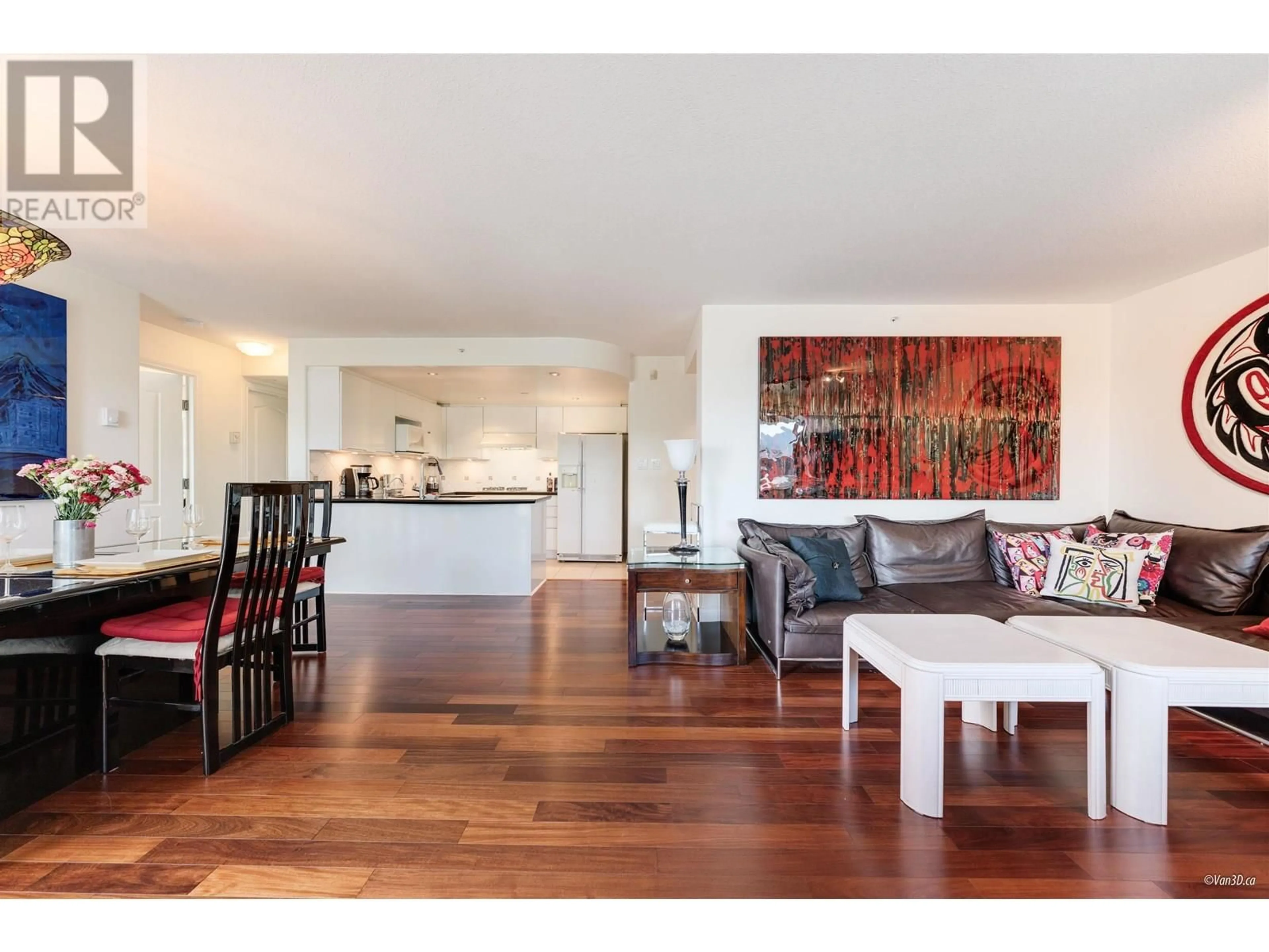 Living room with furniture, wood/laminate floor for 201 1520 COAL HARBOUR QUAY, Vancouver British Columbia V6G3G1