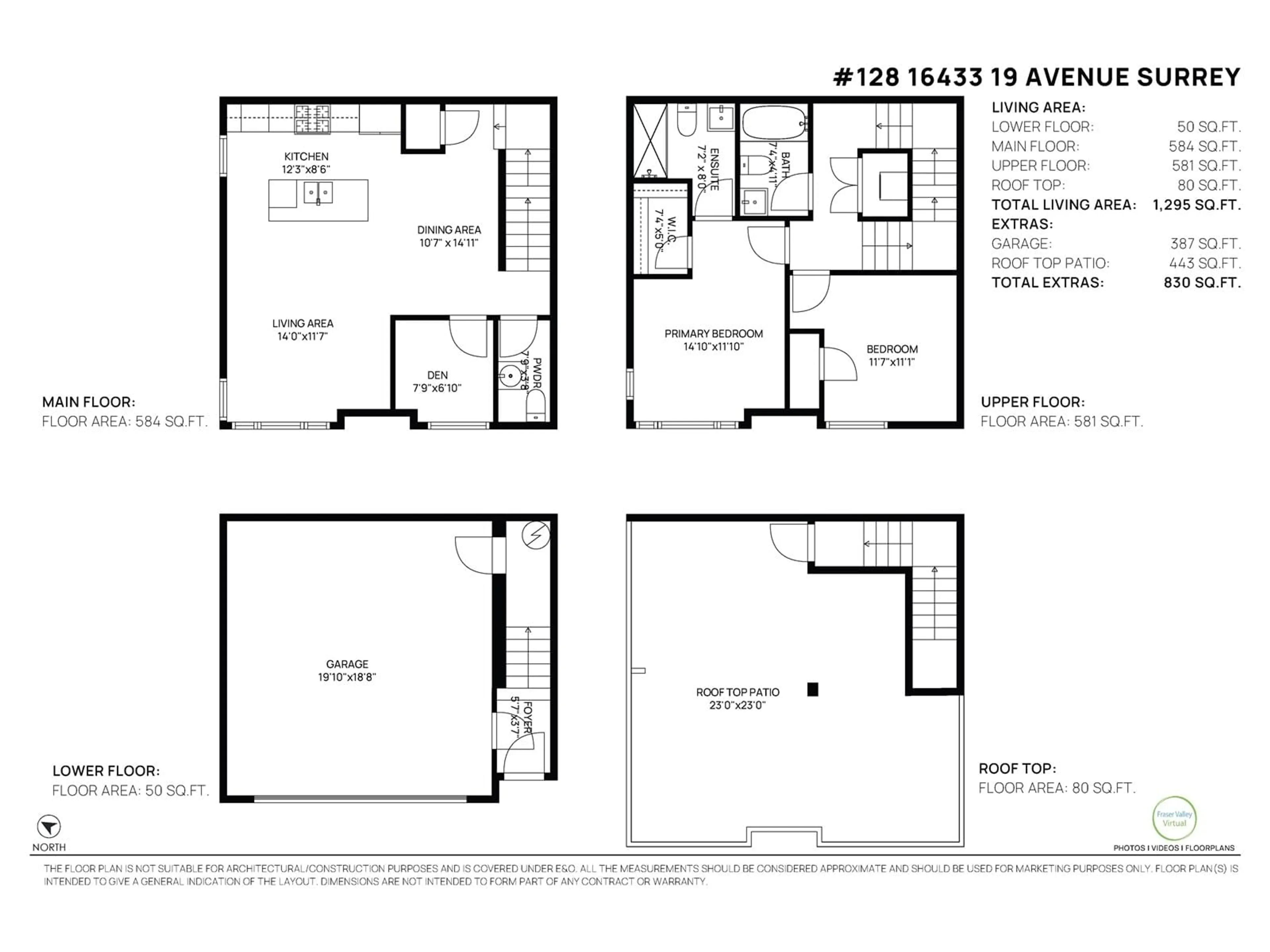 Floor plan for 128 - 16433 19, Surrey British Columbia V3Z0Z1
