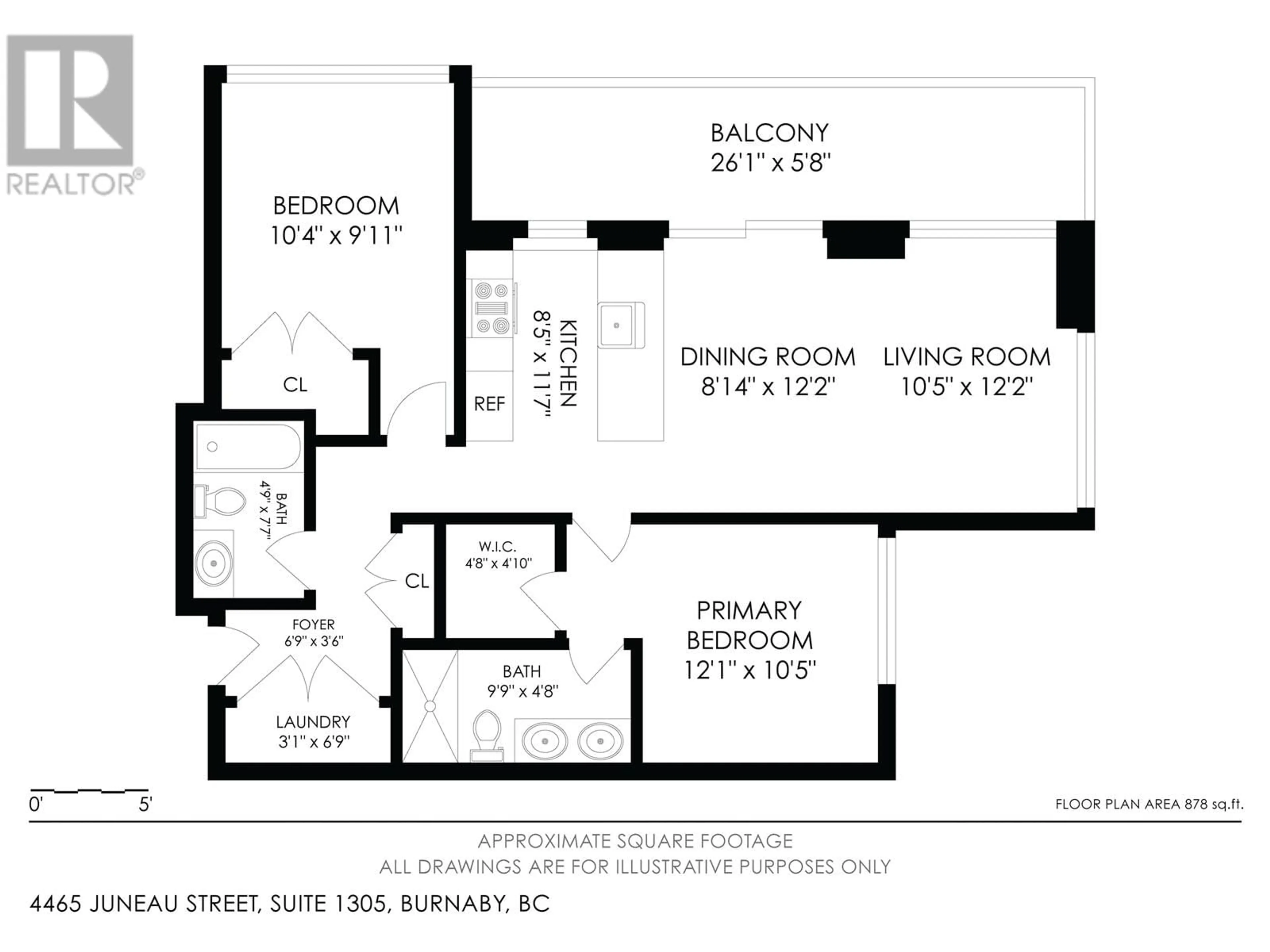 Floor plan for 1305 - 4465 JUNEAU STREET, Burnaby British Columbia V5C0L8