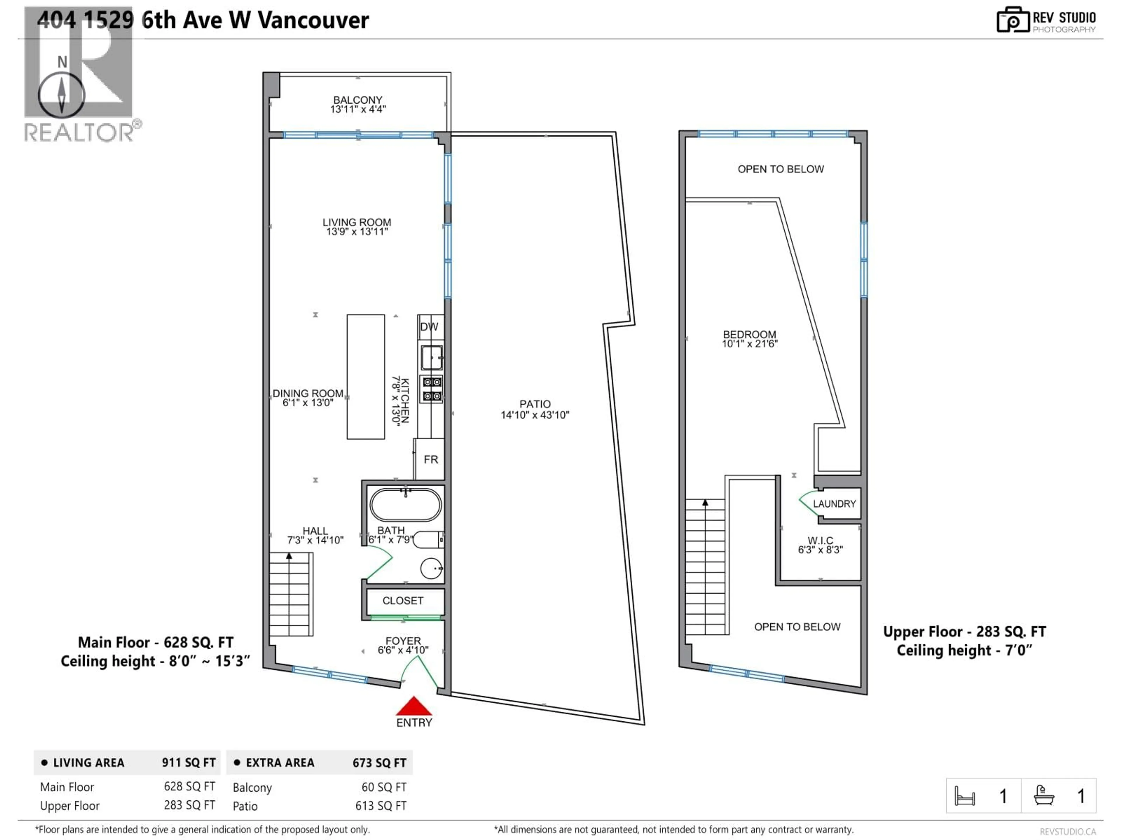 Floor plan for 404 - 1529 6TH AVENUE, Vancouver British Columbia V6J1R1