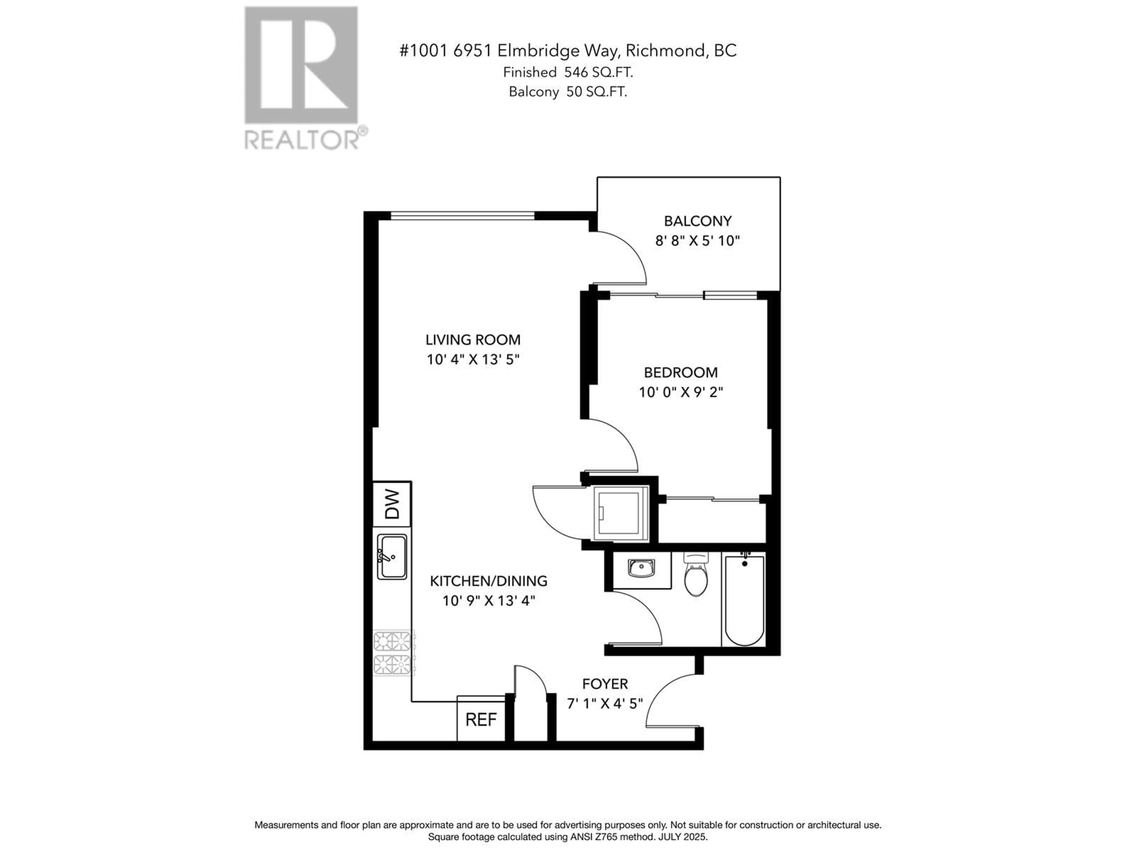 Floor plan for 1001 - 6951 ELMBRIDGE WAY, Richmond British Columbia V6X1X5