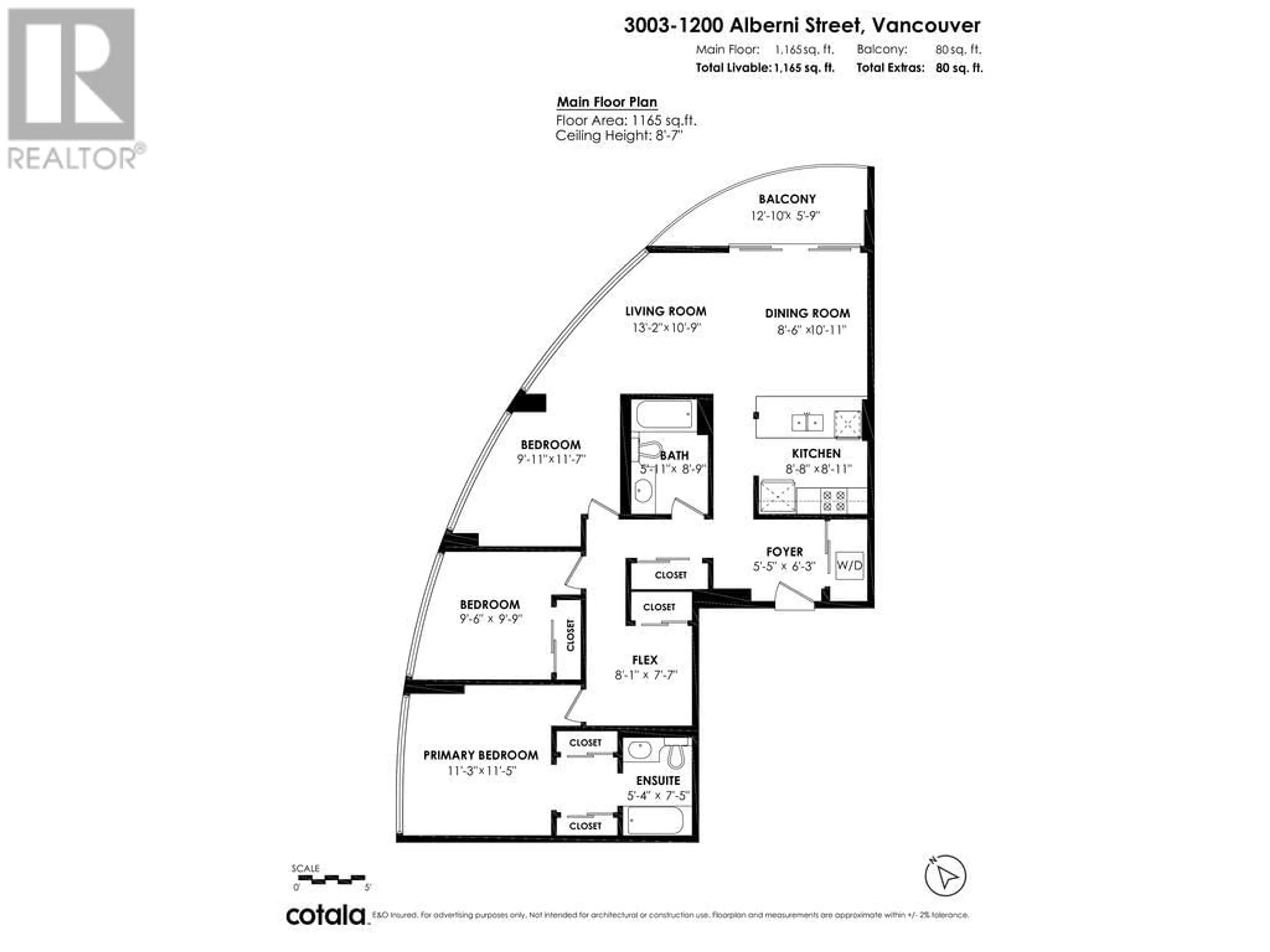 Floor plan for 3003 - 1200 ALBERNI STREET, Vancouver British Columbia V6E1A6