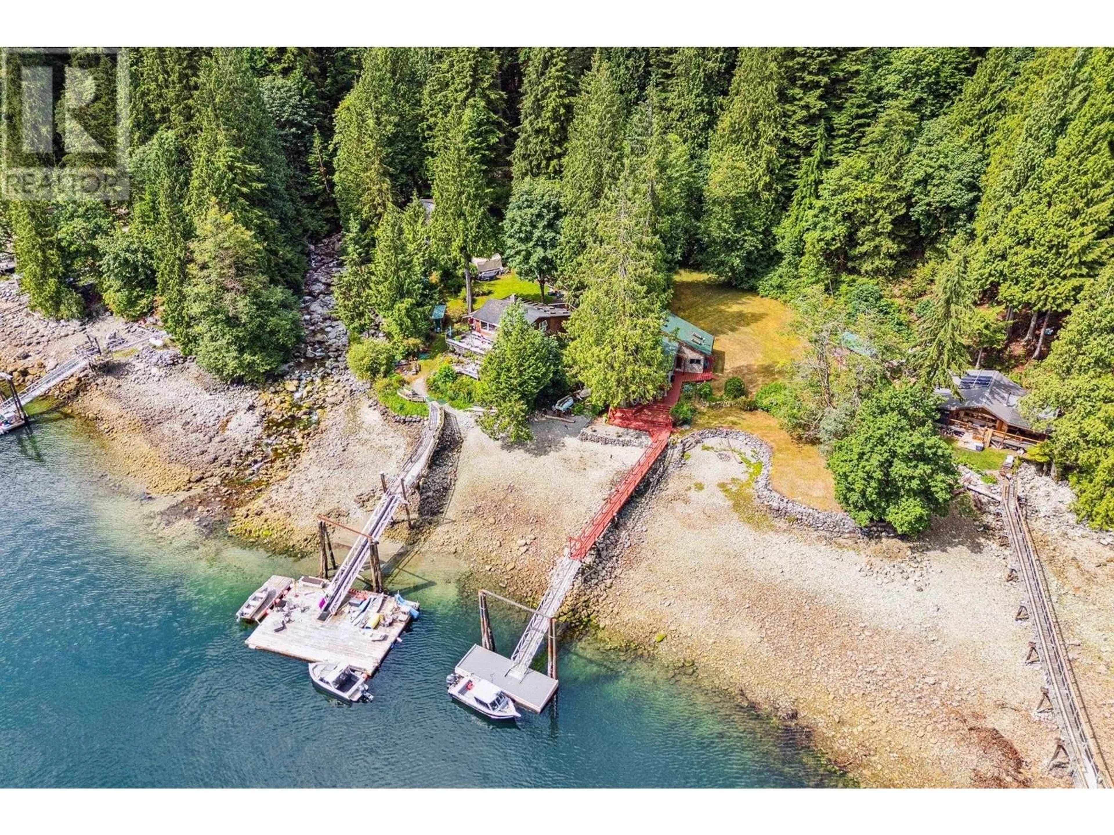 A pic from outside/outdoor area/front of a property/back of a property/a pic from drone, water/lake/river/ocean view for 12&13 COLDWELL BEACH, North Vancouver British Columbia V0V0V0