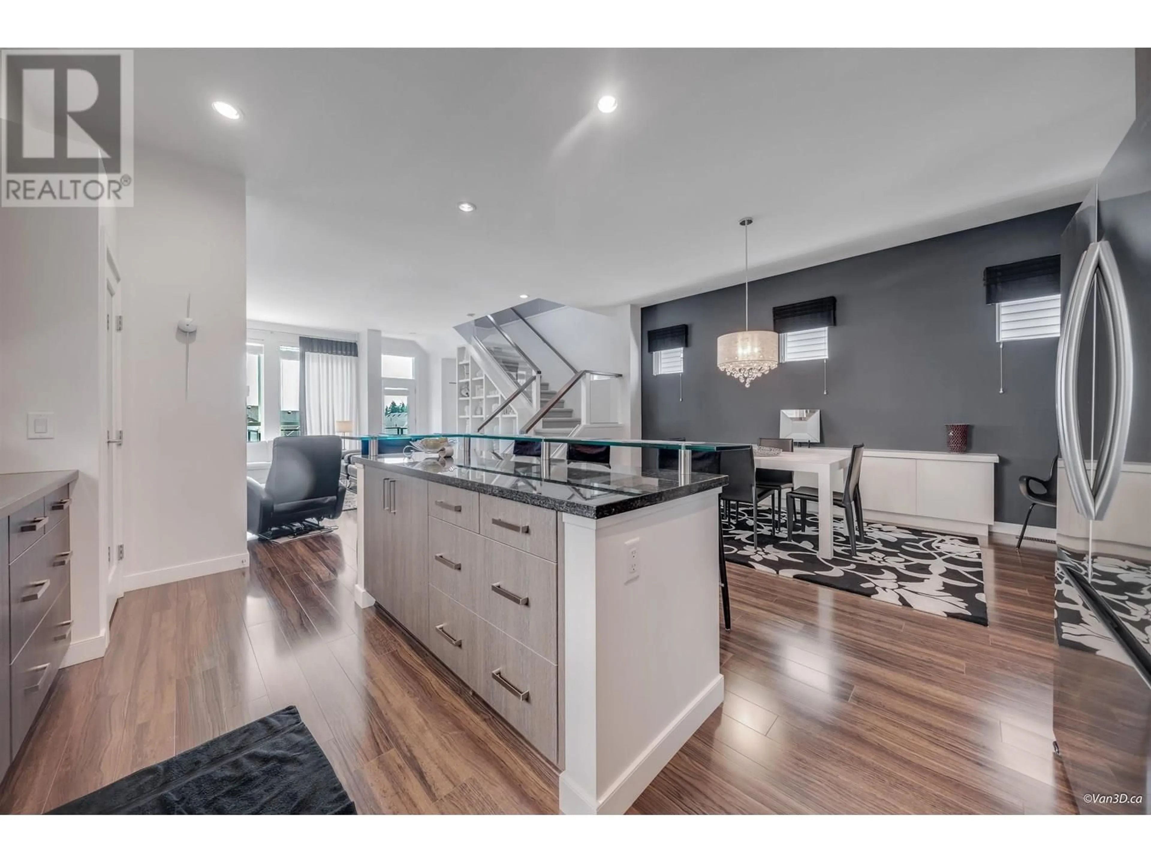 Open concept kitchen, wood/laminate floor for 3370 HIGHLAND DRIVE, Coquitlam British Columbia V3E0B3